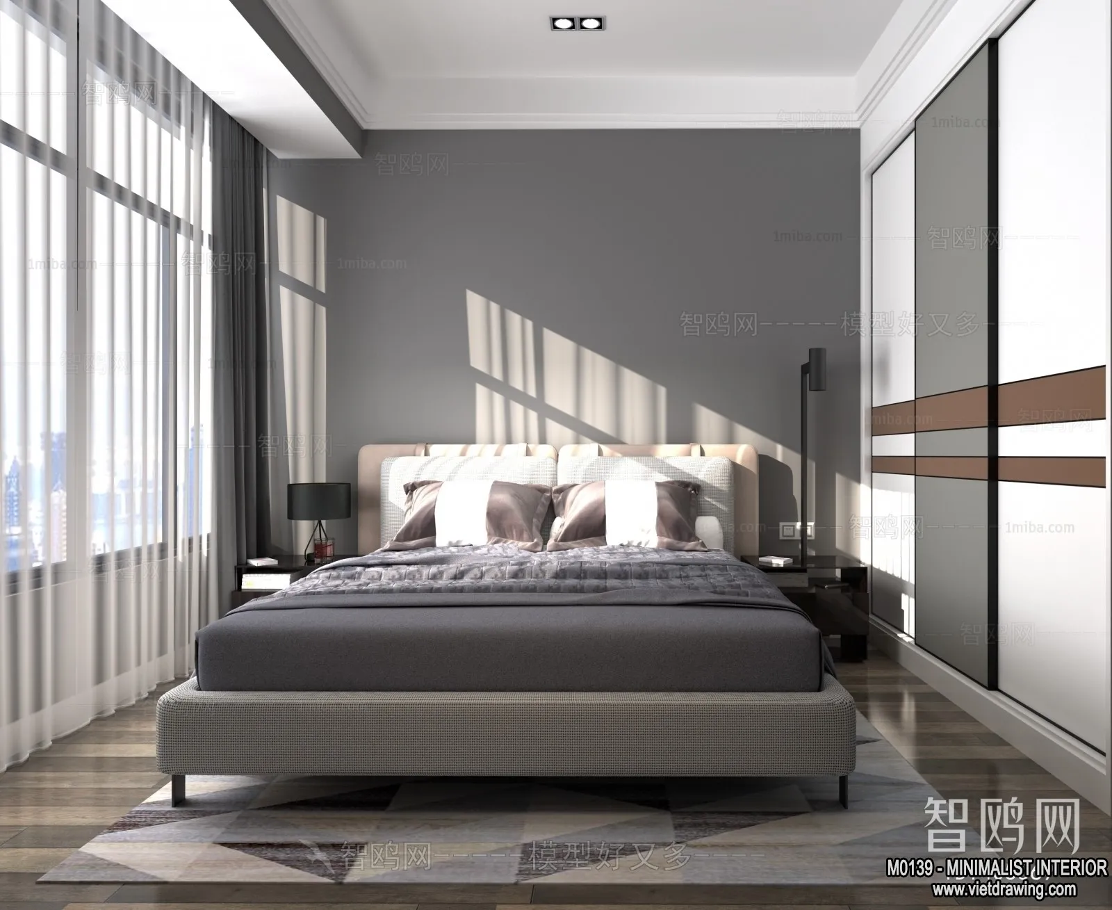 Bedroom - Minimalist Style - 3D Interior Scene - 106