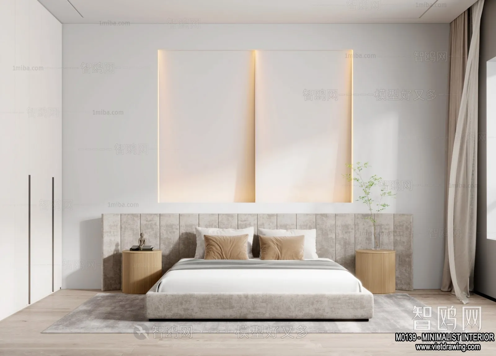 Bedroom - Minimalist Style - 3D Interior Scene - 107