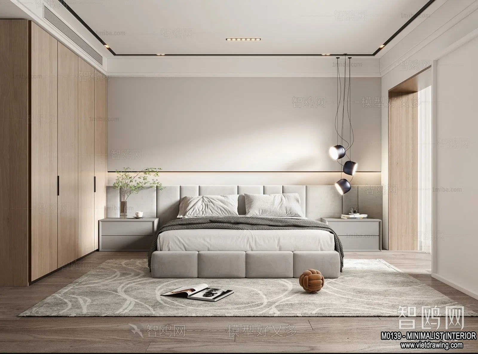 Bedroom - Minimalist Style - 3D Interior Scene - 109