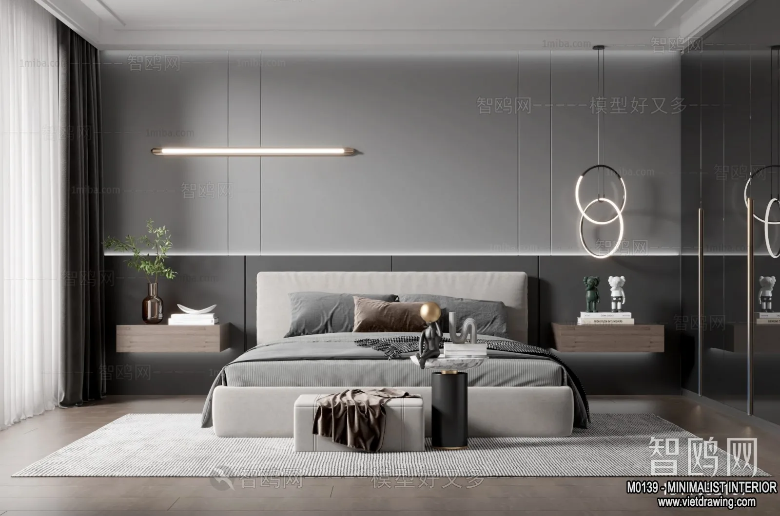 Bedroom - Minimalist Style - 3D Interior Scene - 113