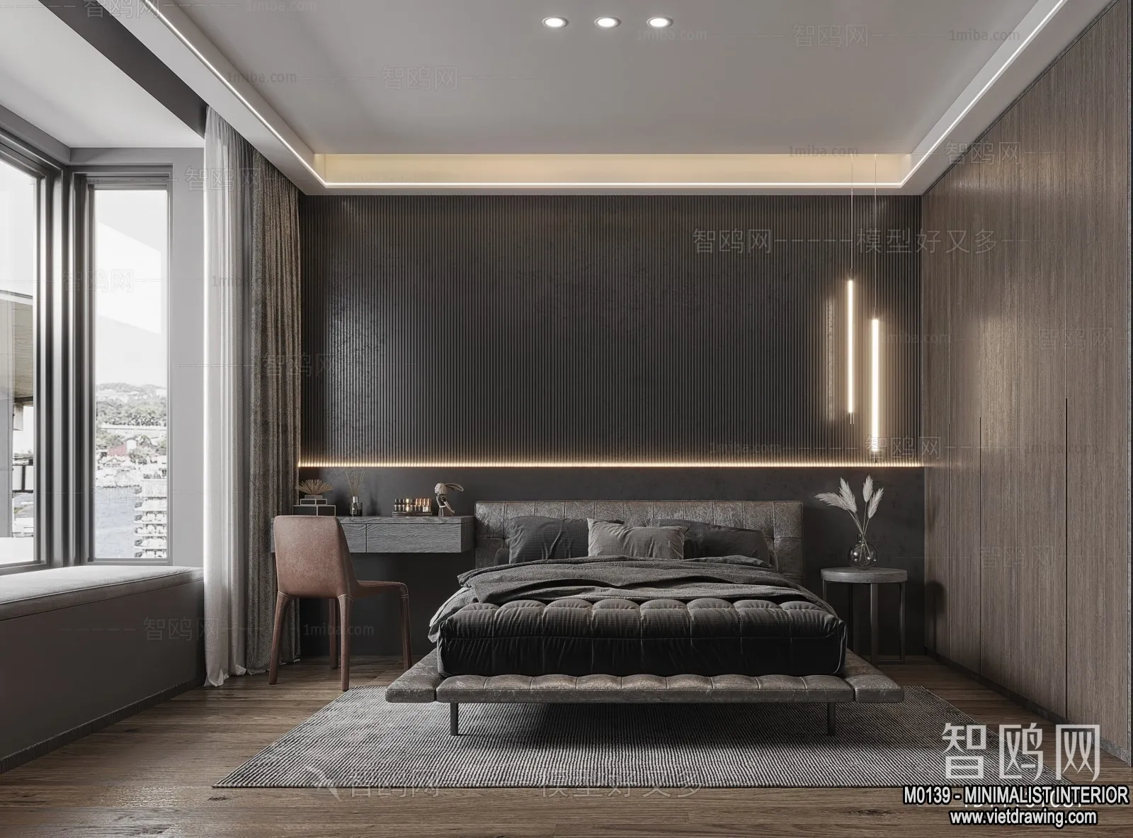 Bedroom - Minimalist Style - 3D Interior Scene - 116