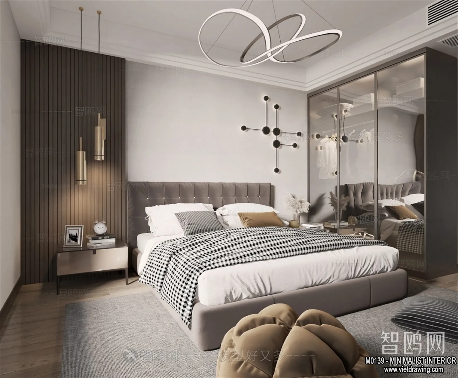 Bedroom - Minimalist Style - 3D Interior Scene - 122