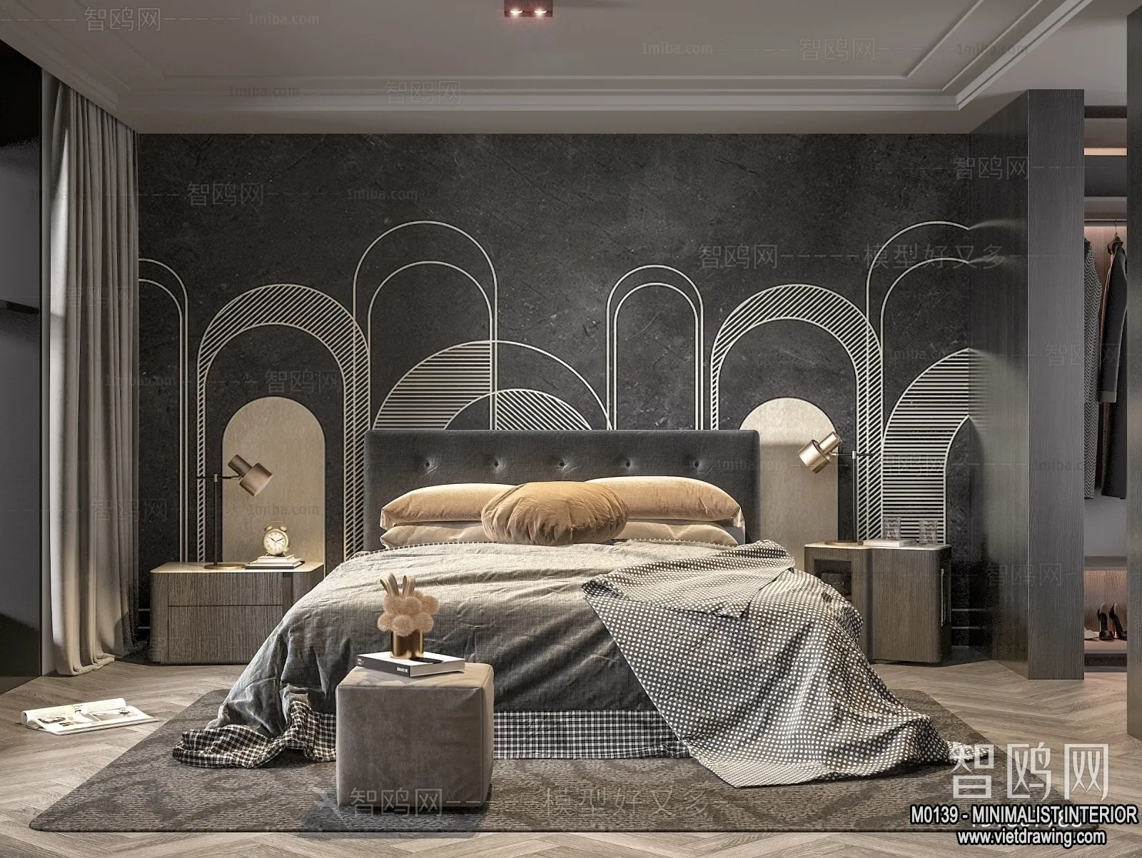 Bedroom - Minimalist Style - 3D Interior Scene - 123