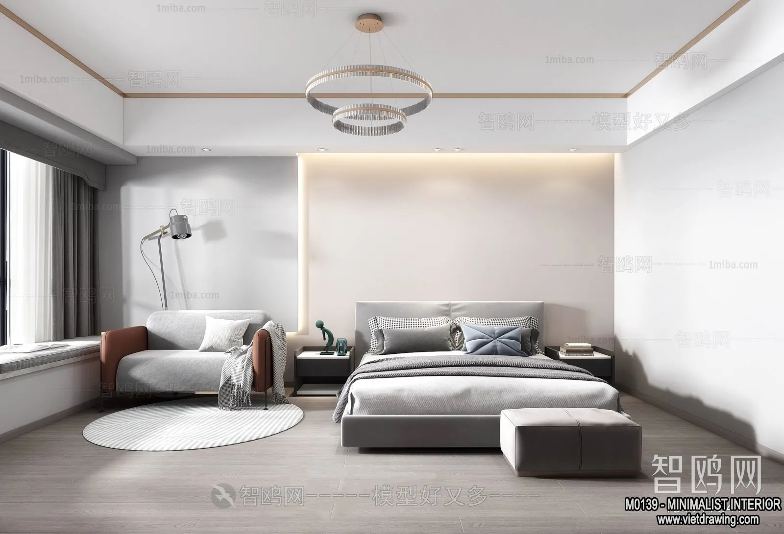 Bedroom - Minimalist Style - 3D Interior Scene - 124
