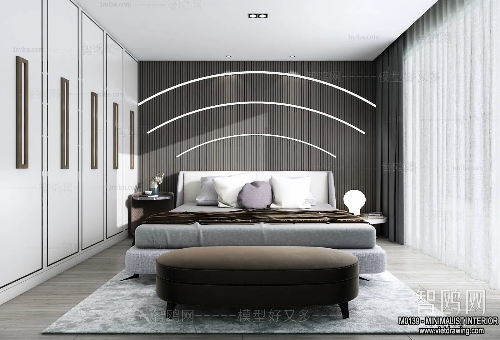Bedroom - Minimalist Style - 3D Interior Scene - 127