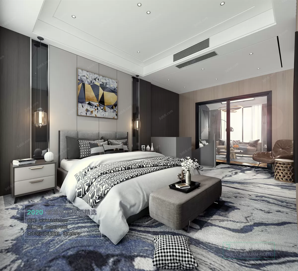 BEDROOM - MODERN STYLE - 3D MODELS