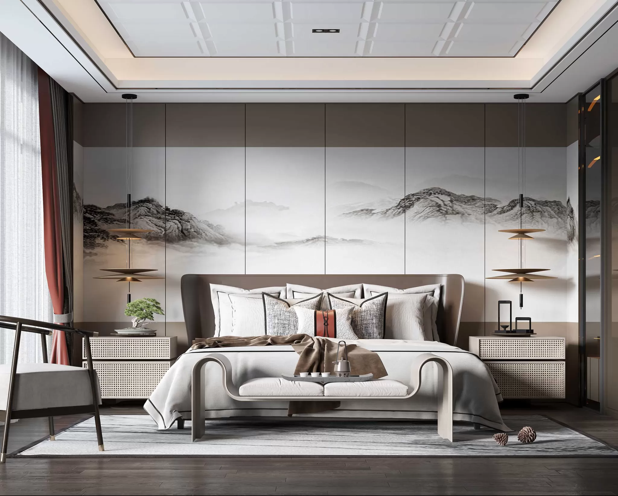 BEDROOM - MODERN STYLE - 3D SCENE - 286