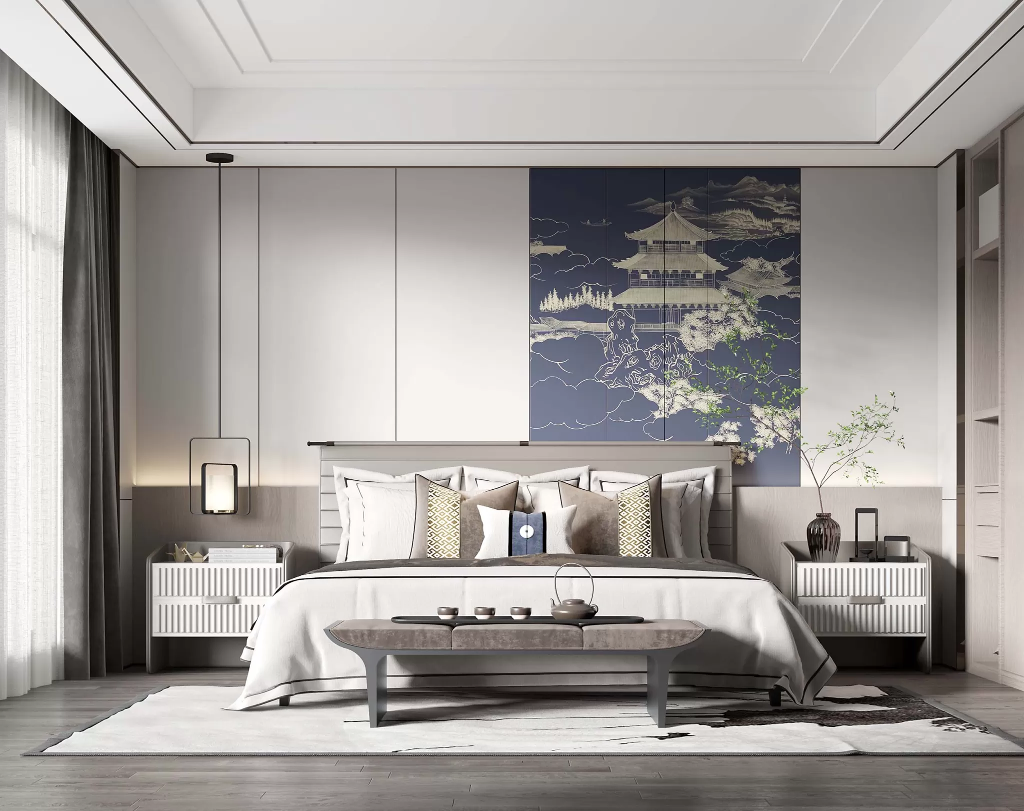 BEDROOM - MODERN STYLE - 3D SCENE - 287