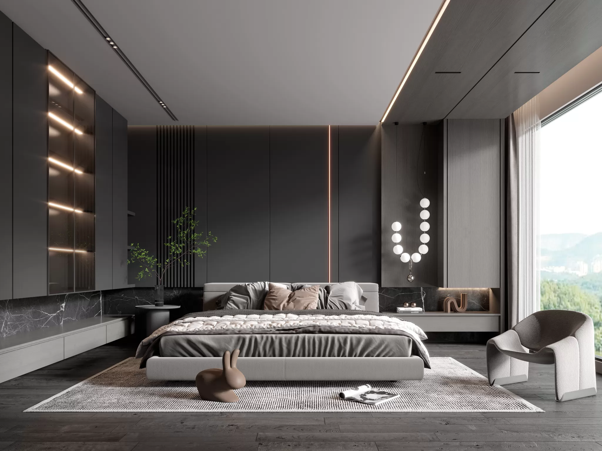 BEDROOM - MODERN STYLE - 3D SCENE - 343