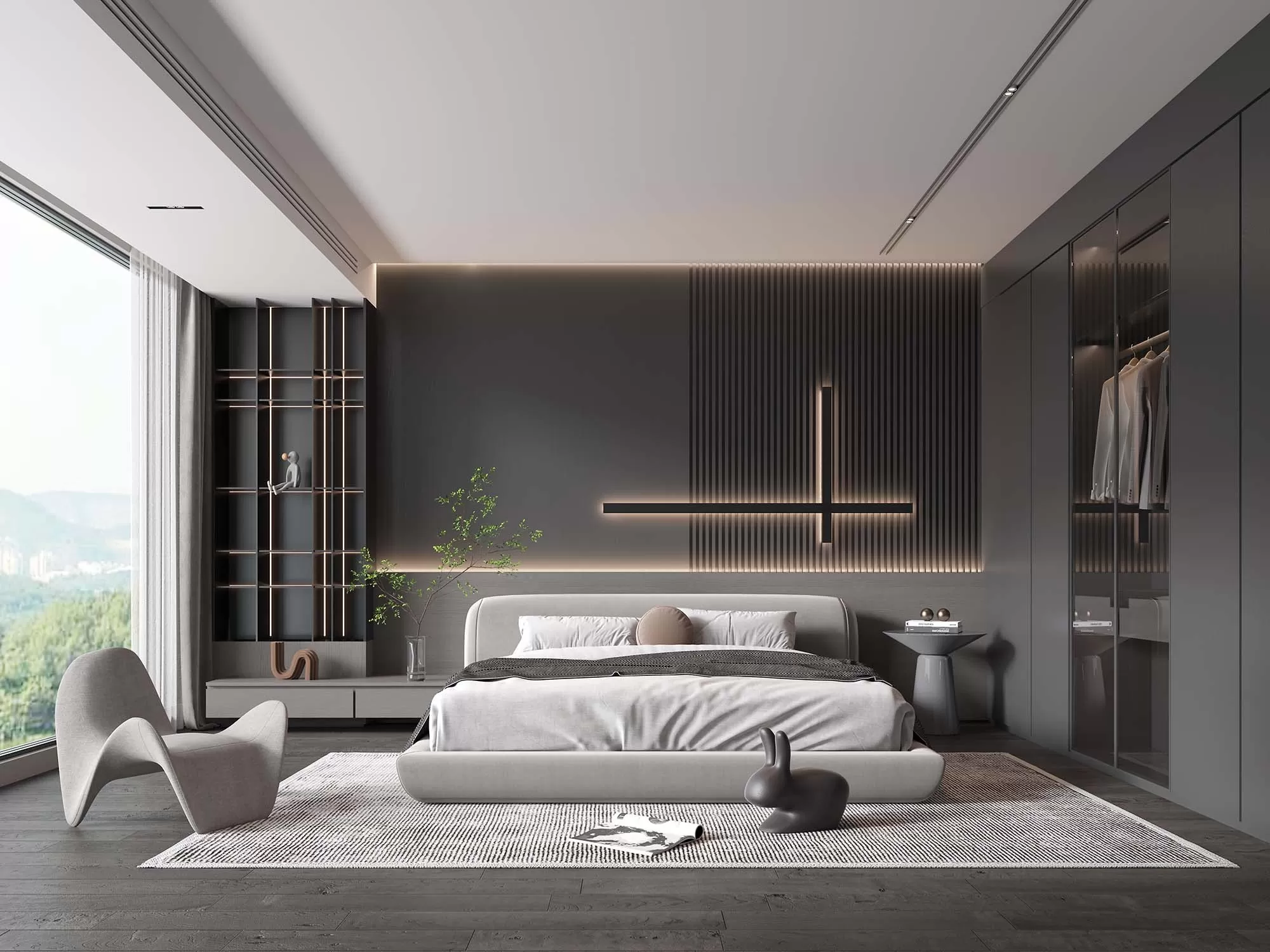 BEDROOM – MODERN STYLE – 3D SCENE – 344