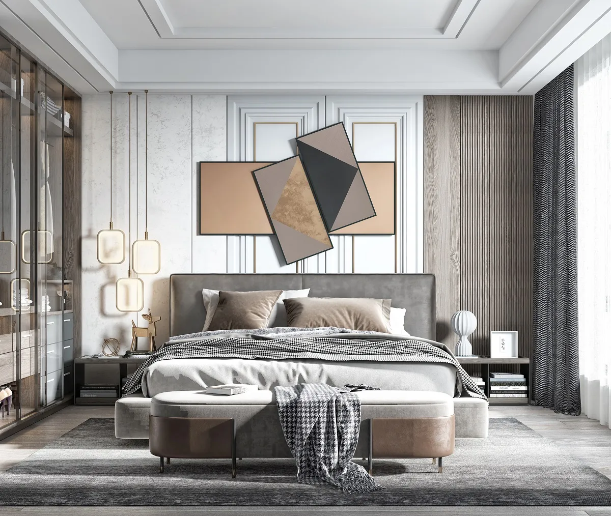 Bedroom - Modern Style 3D Scenes - Interior Design - 001