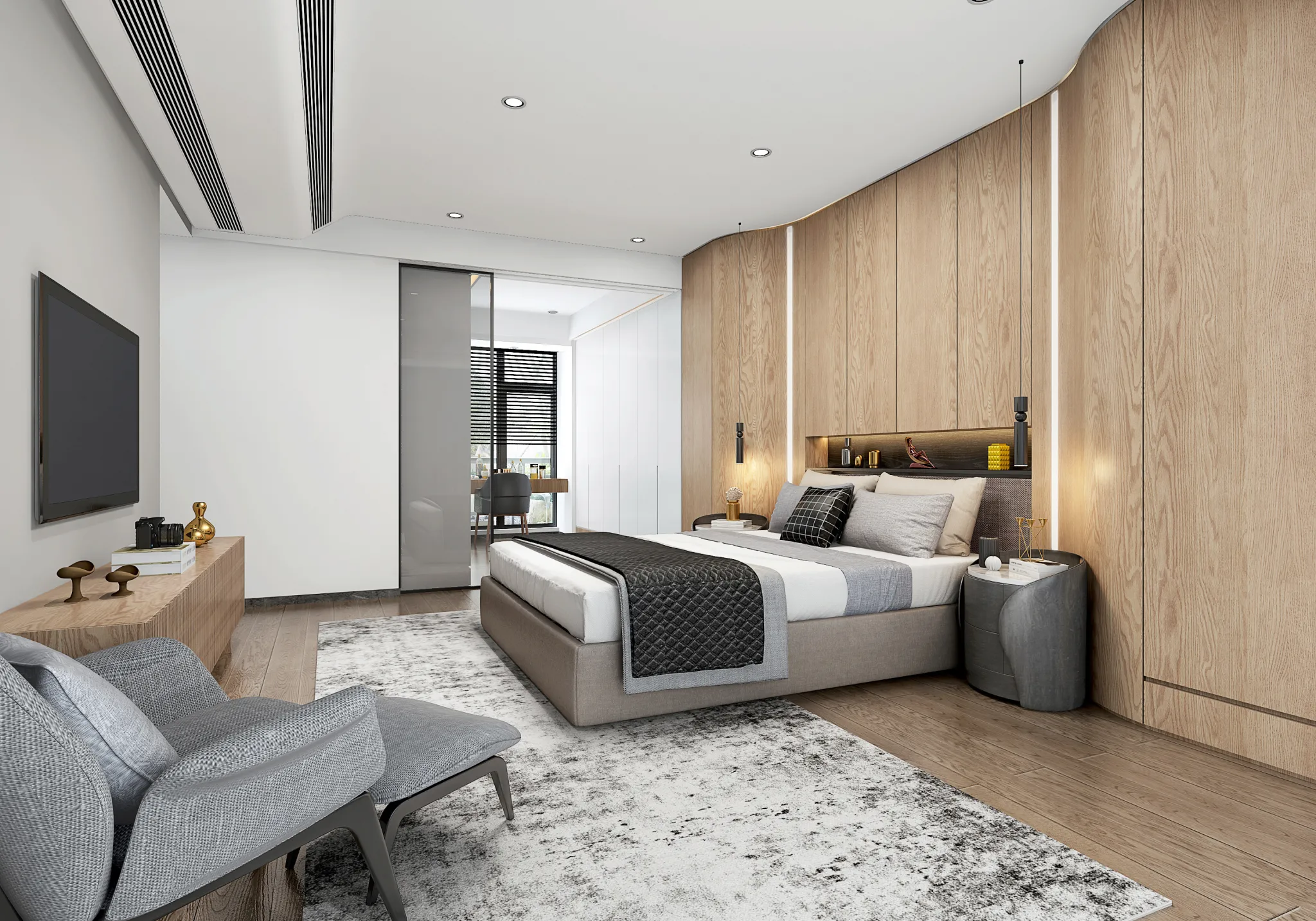 Bedroom - Modern Style 3D Scenes - Interior Design - 004