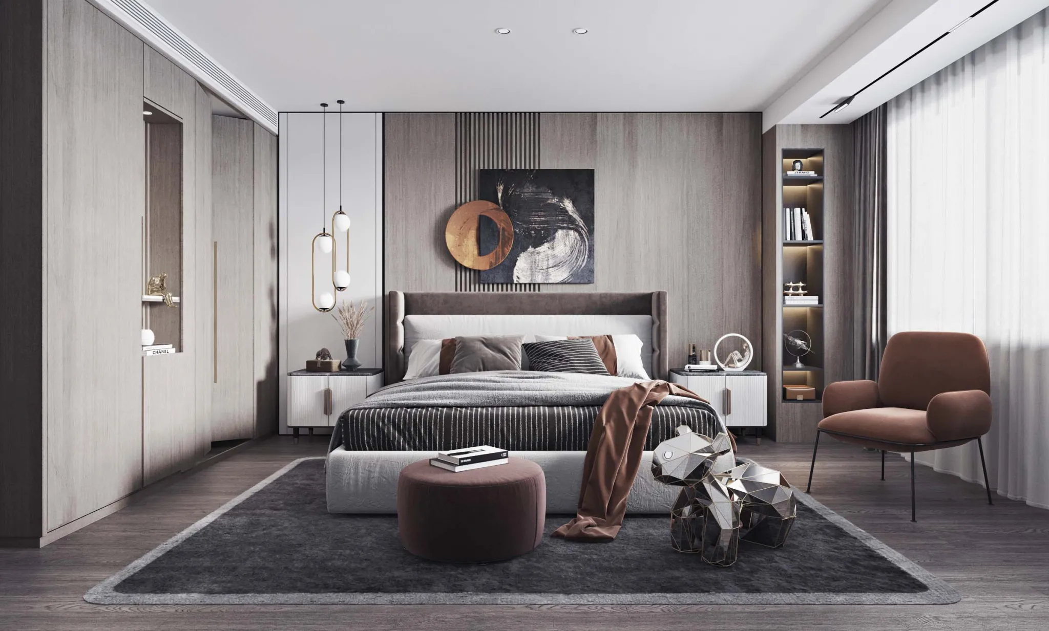 Bedroom - Modern Style 3D Scenes - Interior Design - 017
