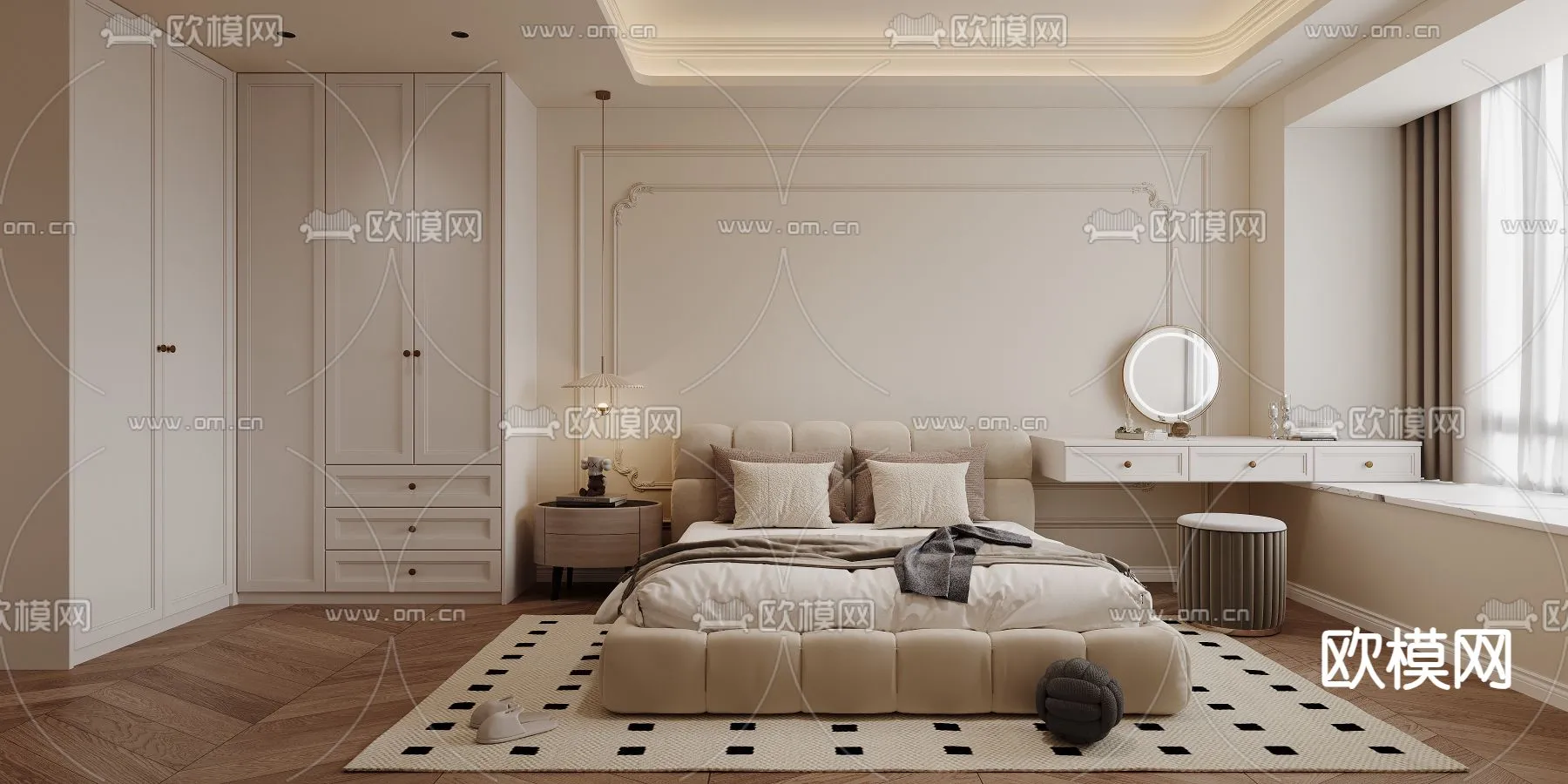 BEDROOM - MODERN STYLE - CORONA - 3D MODEL - 2055