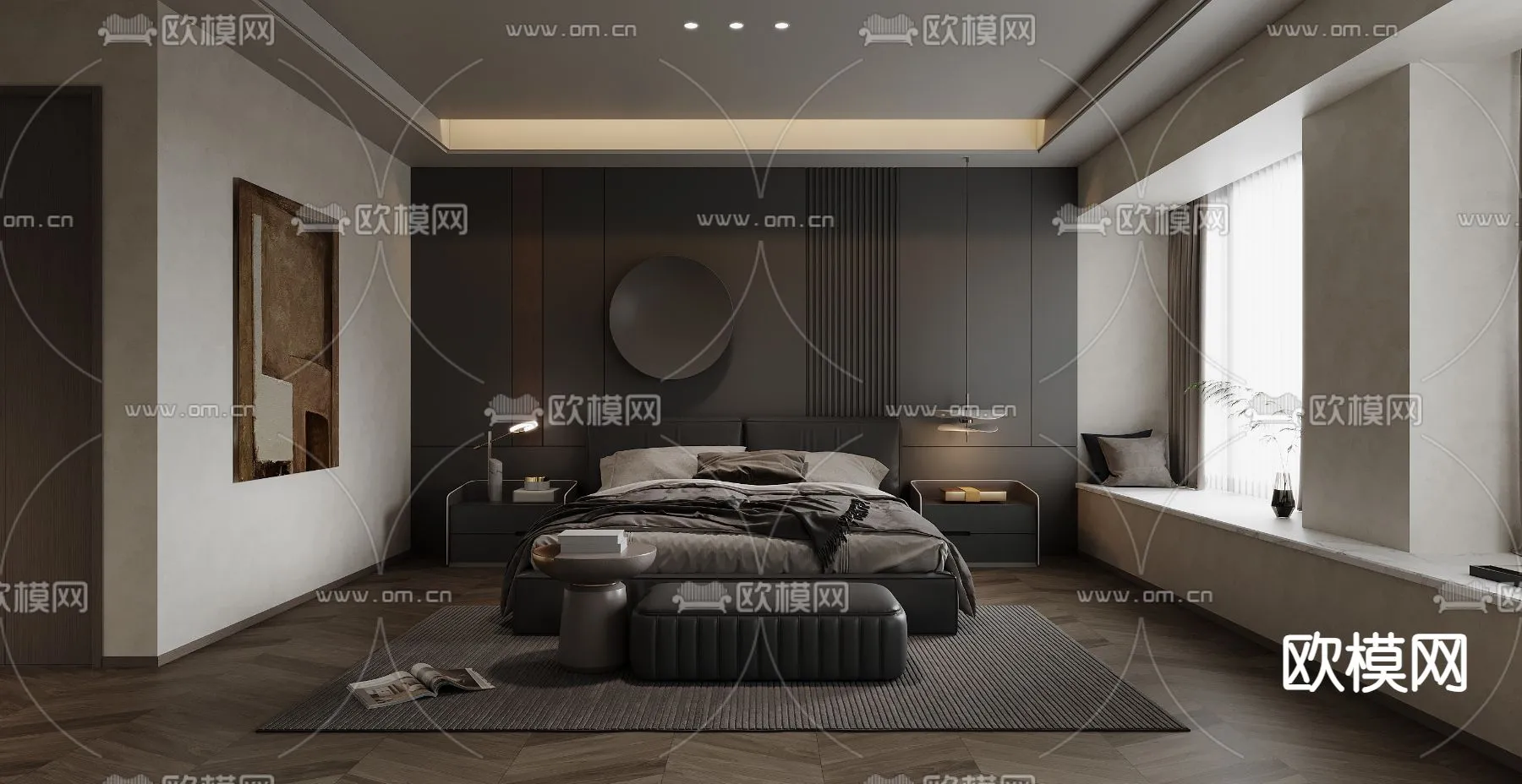 BEDROOM - MODERN STYLE - CORONA - 3D MODEL - 2056