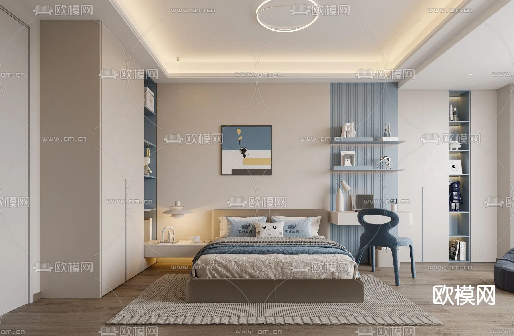 BEDROOM - MODERN STYLE - CORONA - 3D MODEL - 2063