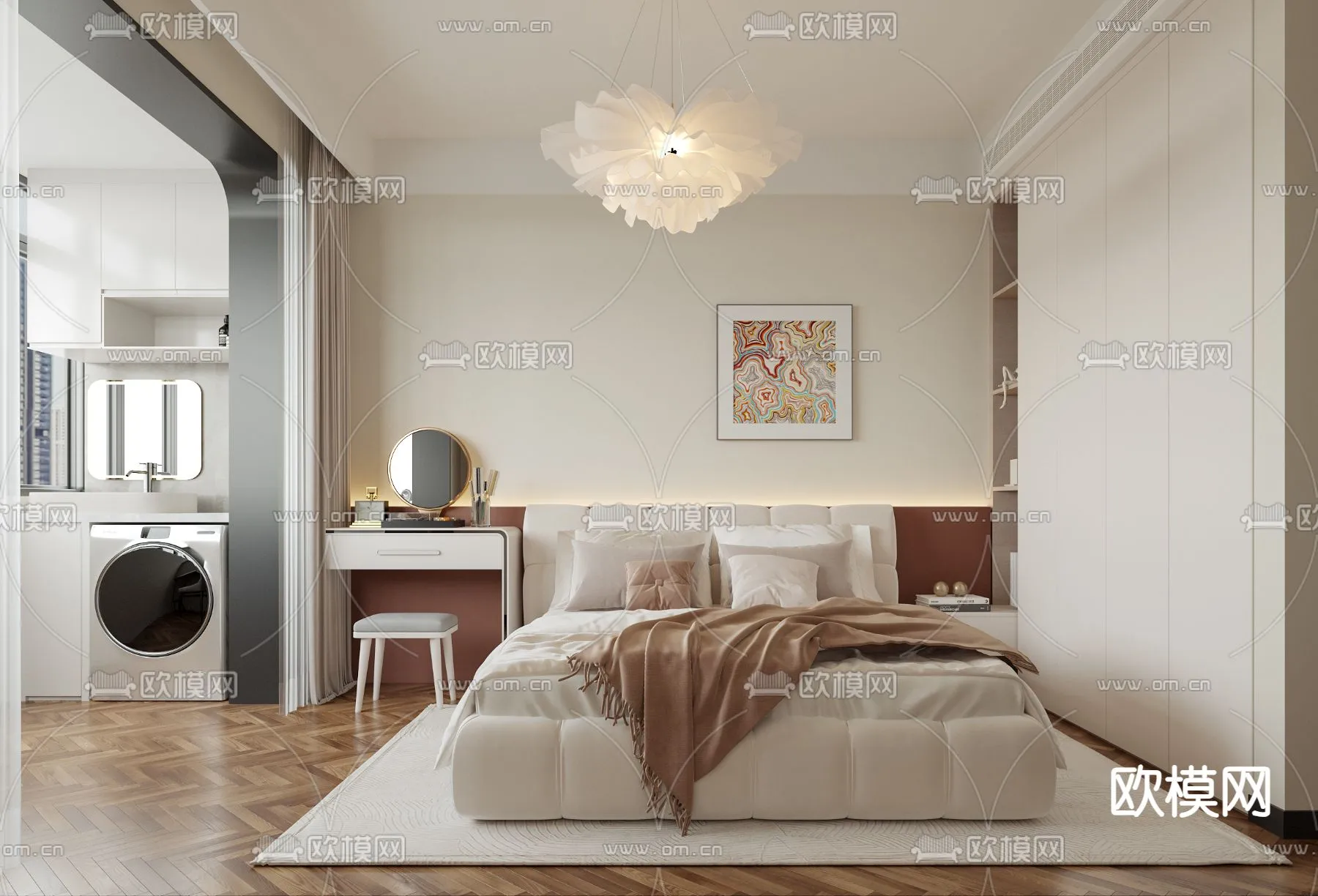 BEDROOM - MODERN STYLE - CORONA - 3D MODEL - 2064
