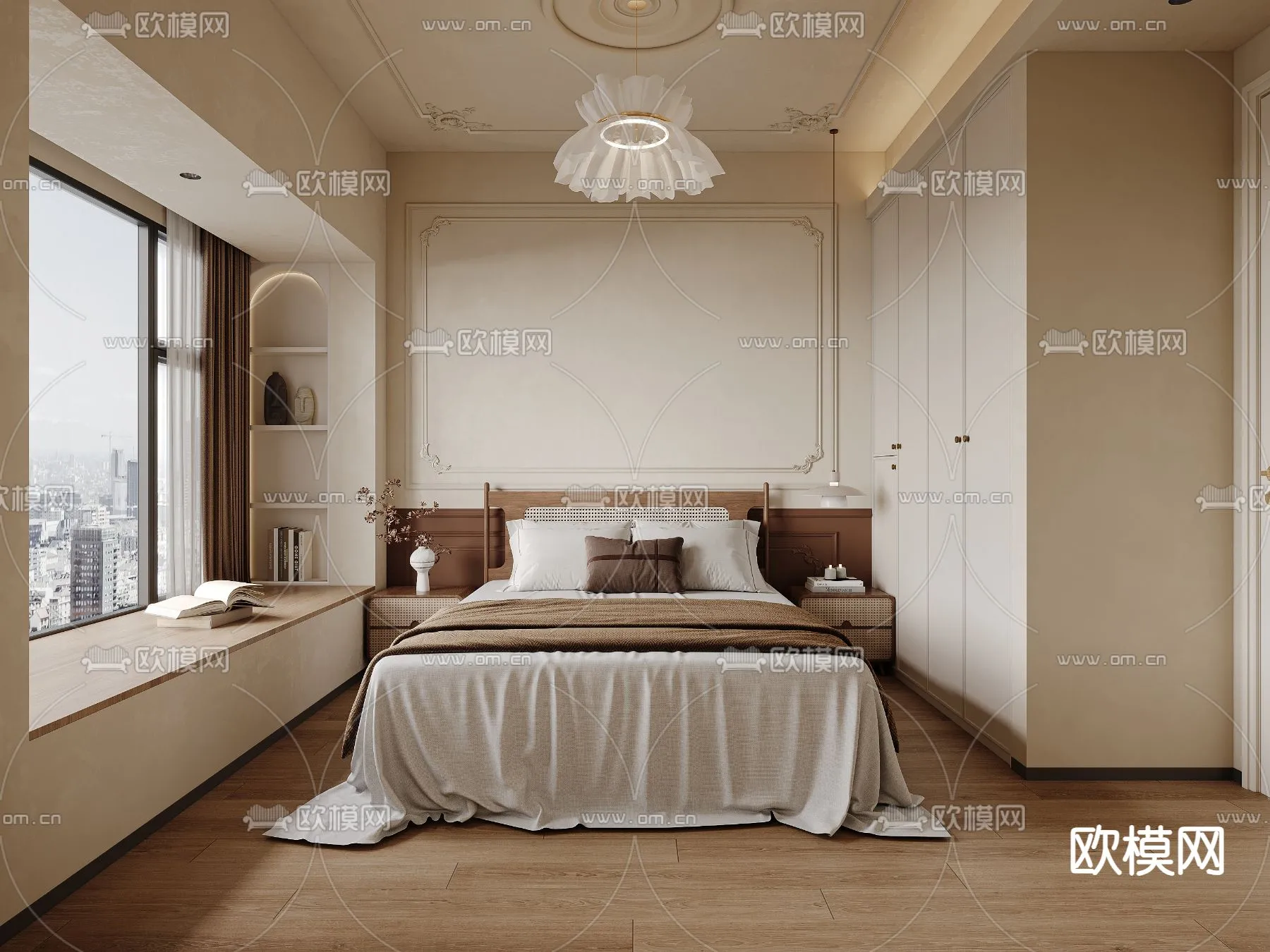 BEDROOM - MODERN STYLE - CORONA - 3D MODEL - 2065