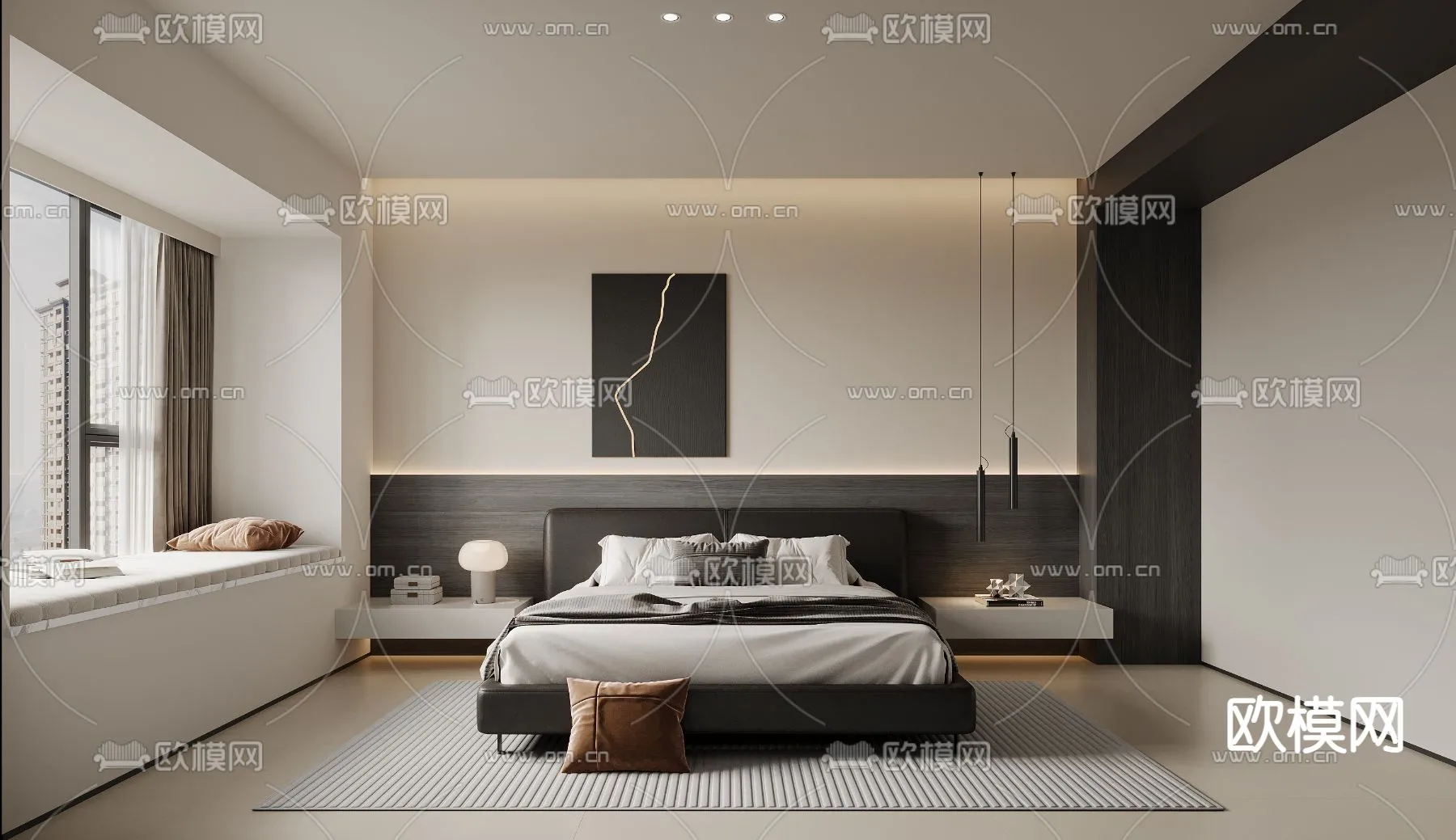 BEDROOM - MODERN STYLE - CORONA - 3D MODEL - 2098