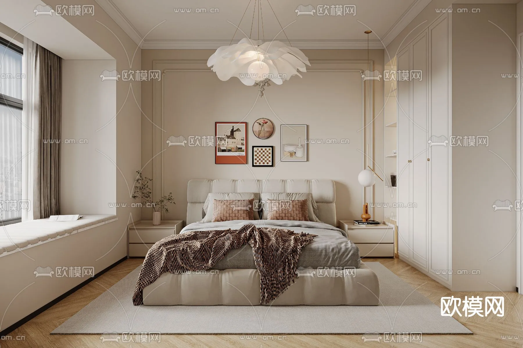 BEDROOM - MODERN STYLE - CORONA - 3D MODEL - 2099