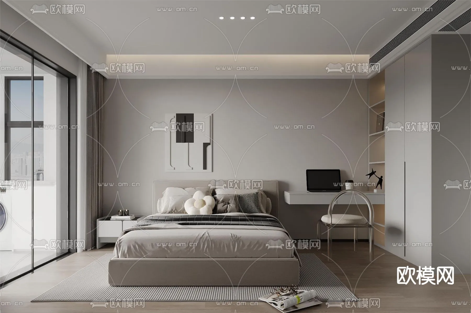 BEDROOM - MODERN STYLE - CORONA - 3D MODEL - 2103