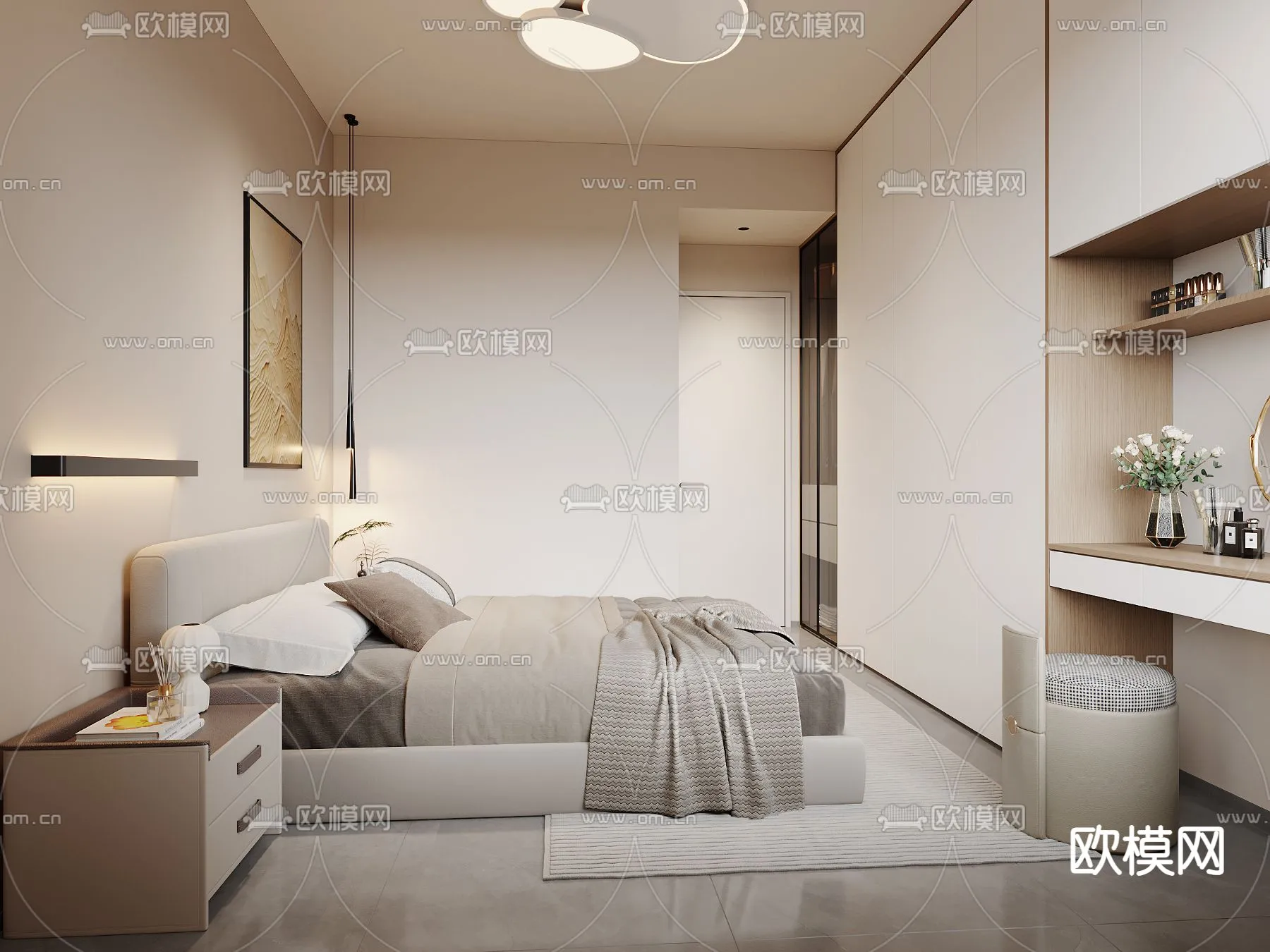 BEDROOM - MODERN STYLE - CORONA - 3D MODEL - 2127