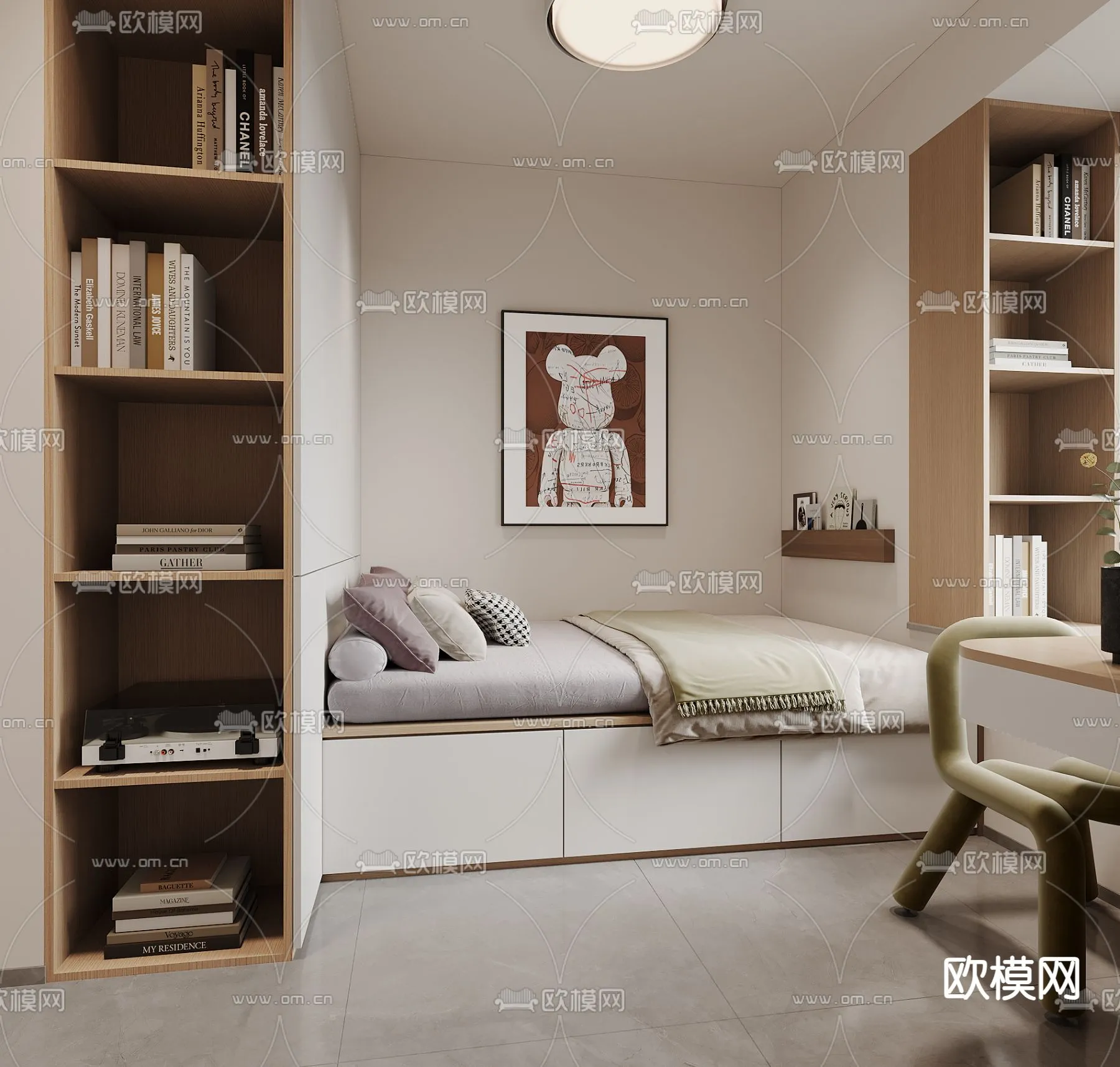 BEDROOM - MODERN STYLE - CORONA - 3D MODEL - 2129