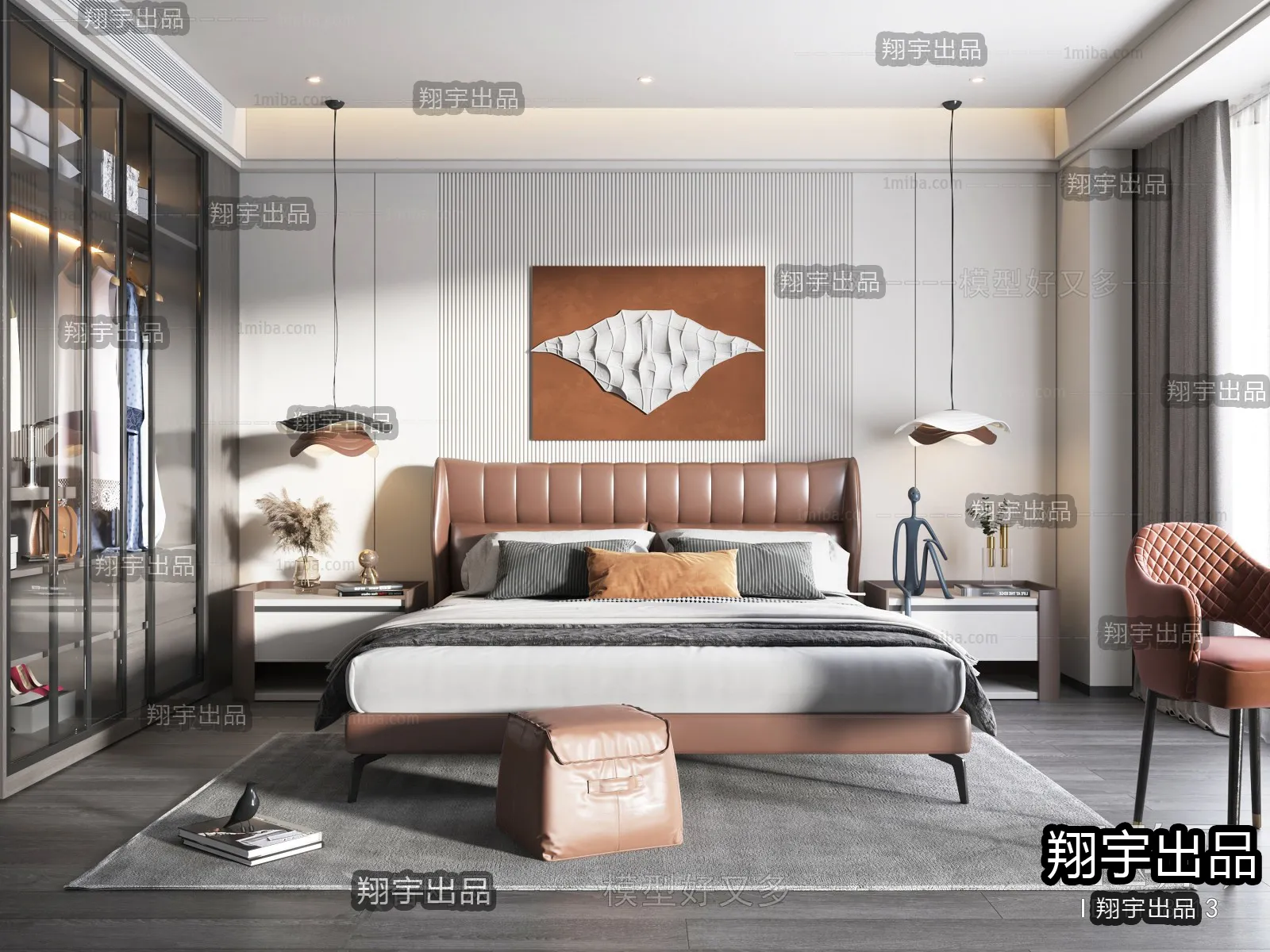 Bedroom - Modern Style Interior 3D Scenes - 002