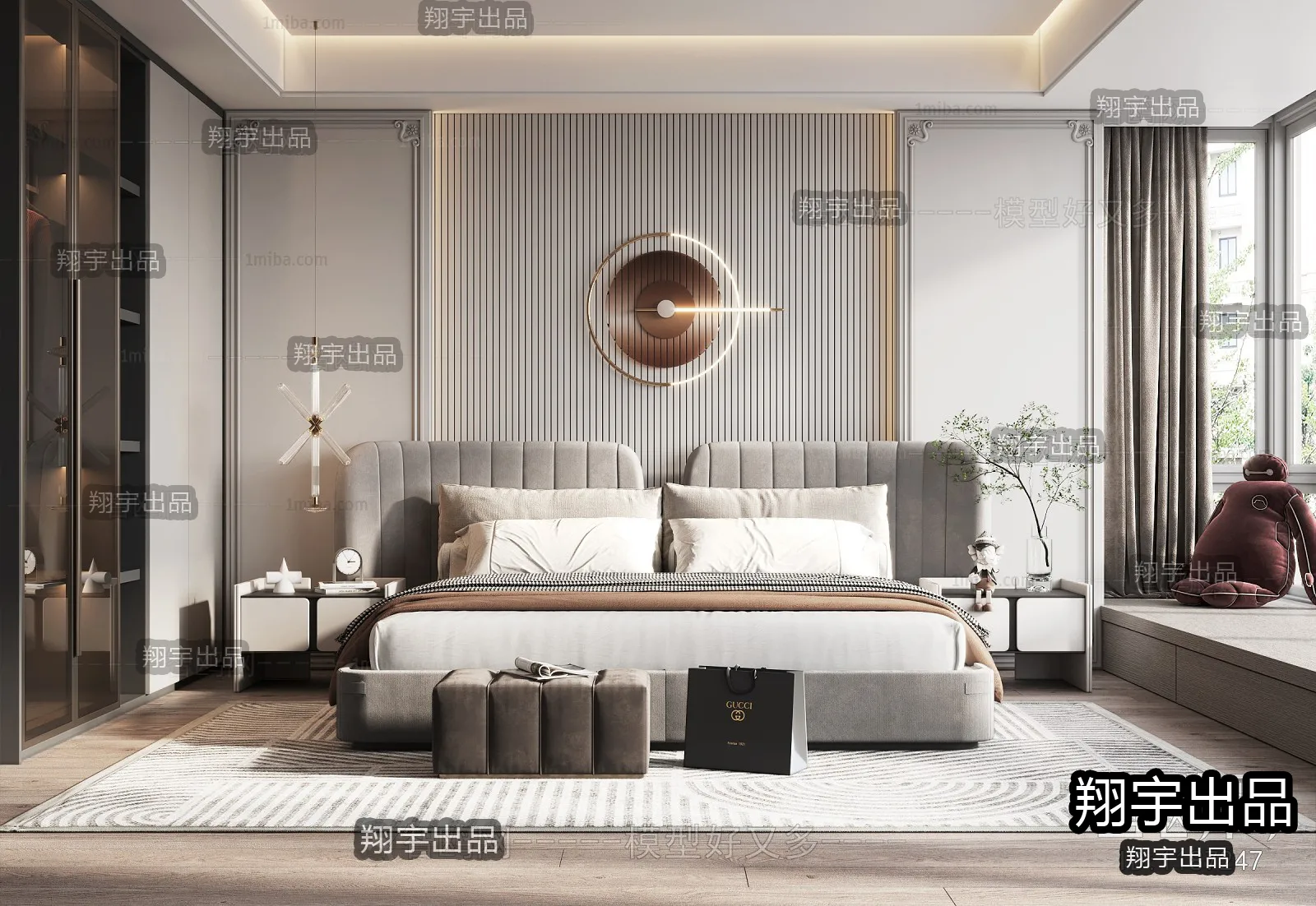 Bedroom - Modern Style Interior 3D Scenes - 003