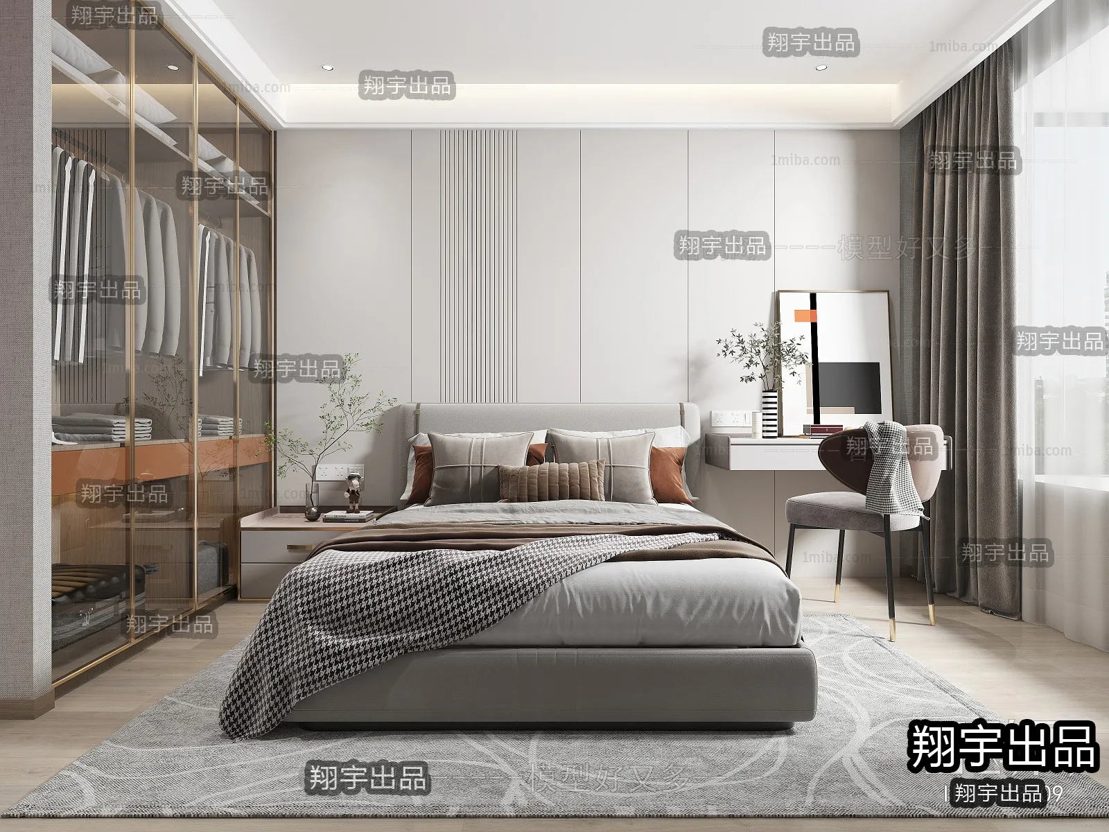 Bedroom - Modern Style Interior 3D Scenes - 005