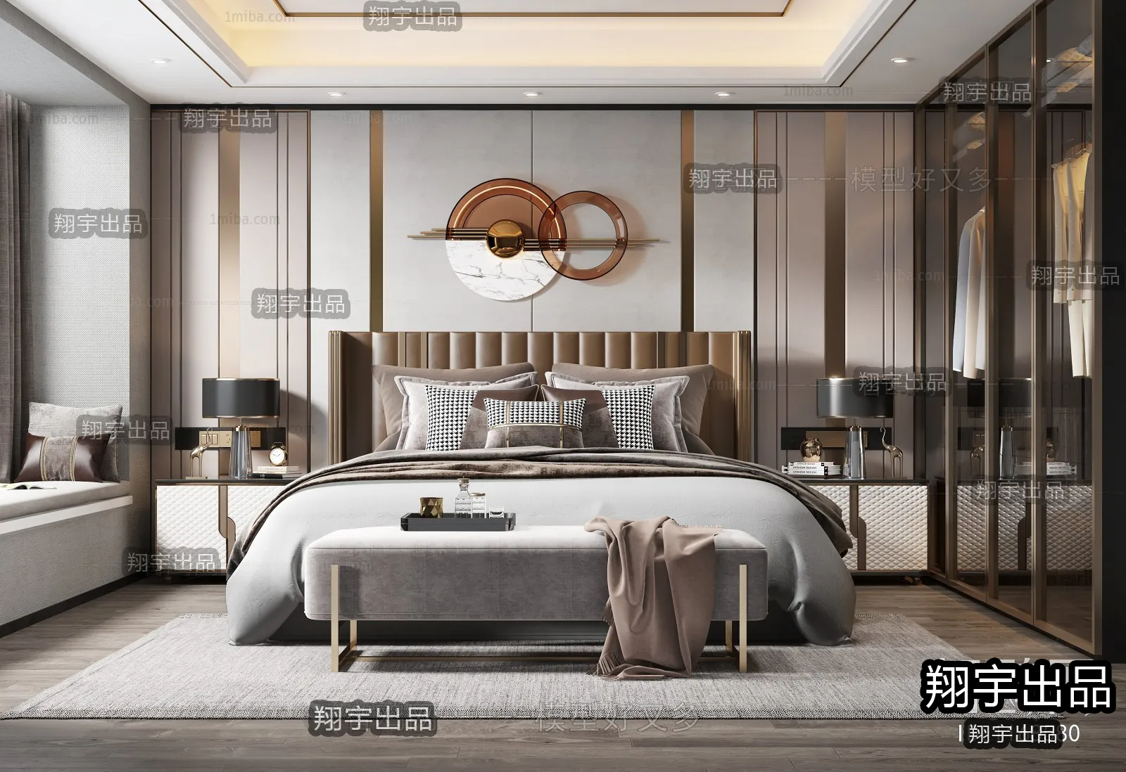 Bedroom - Modern Style Interior 3D Scenes - 007
