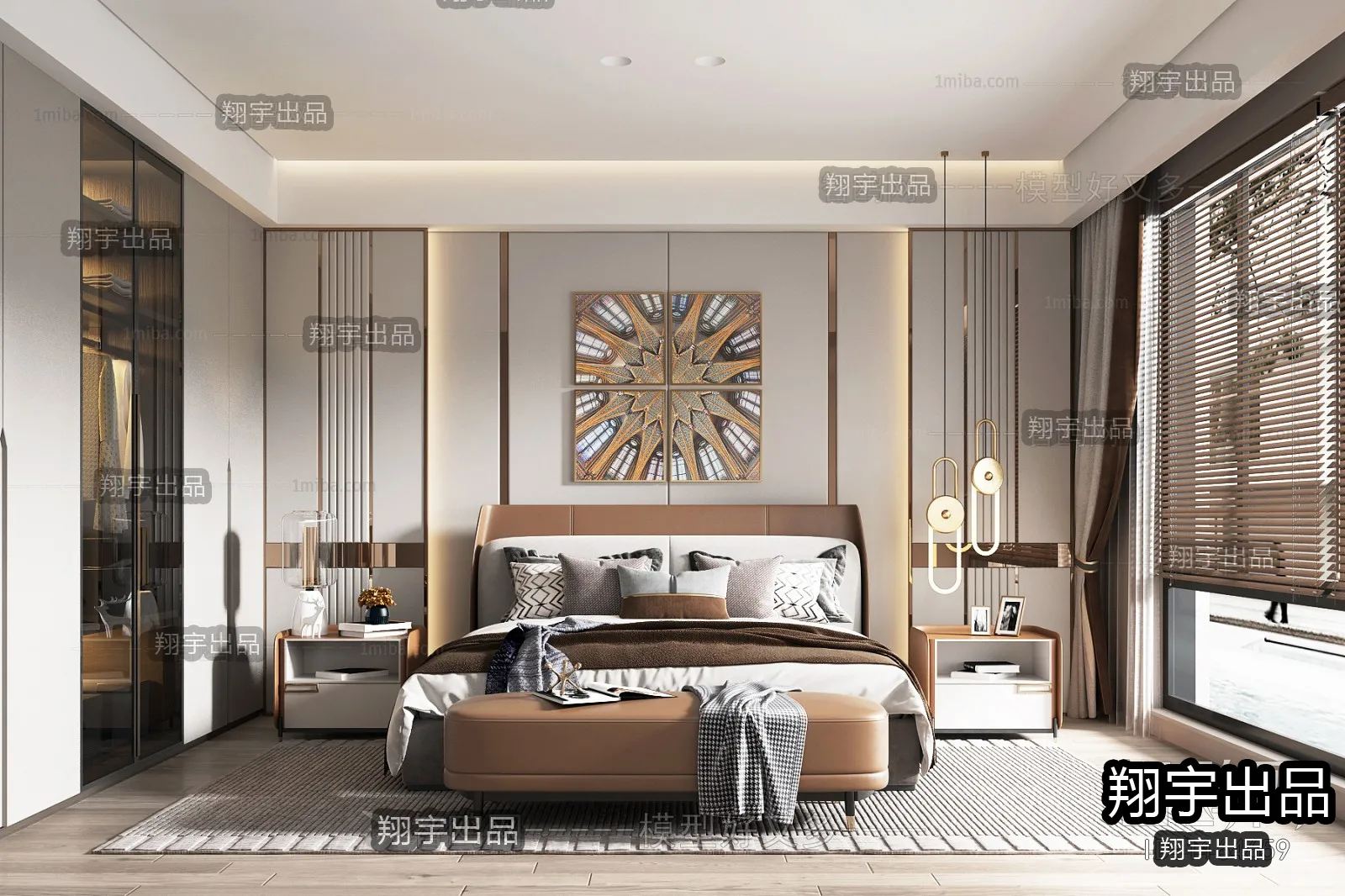 Bedroom - Modern Style Interior 3D Scenes - 008