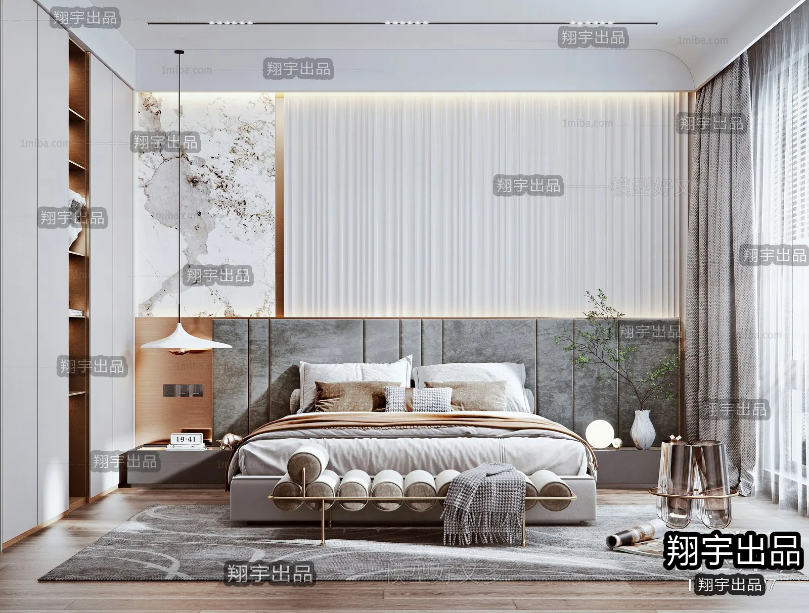Bedroom - Modern Style Interior 3D Scenes - 009