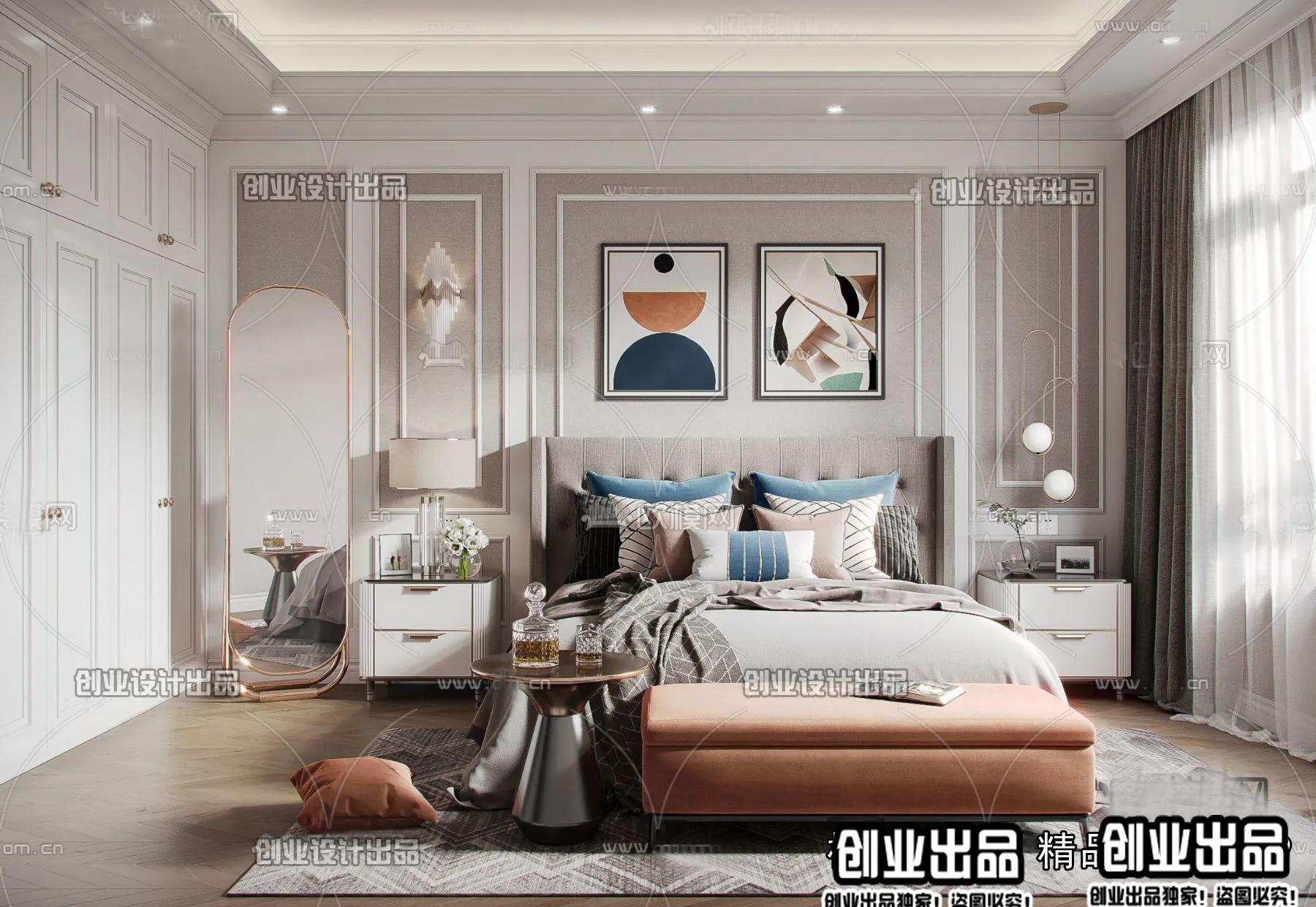 Bedroom - Modern Style Interior 3D Scenes - 010
