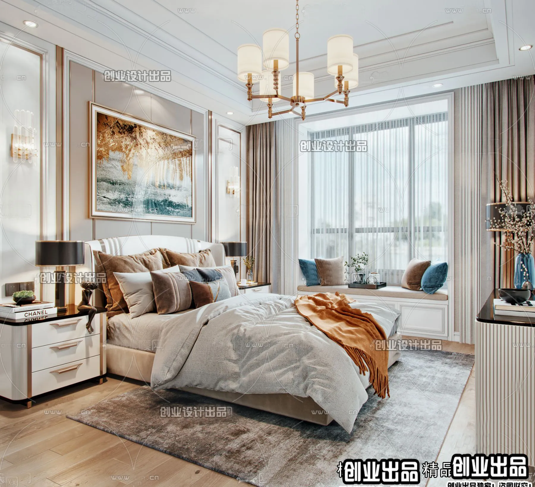 Bedroom - Modern Style Interior 3D Scenes - 011