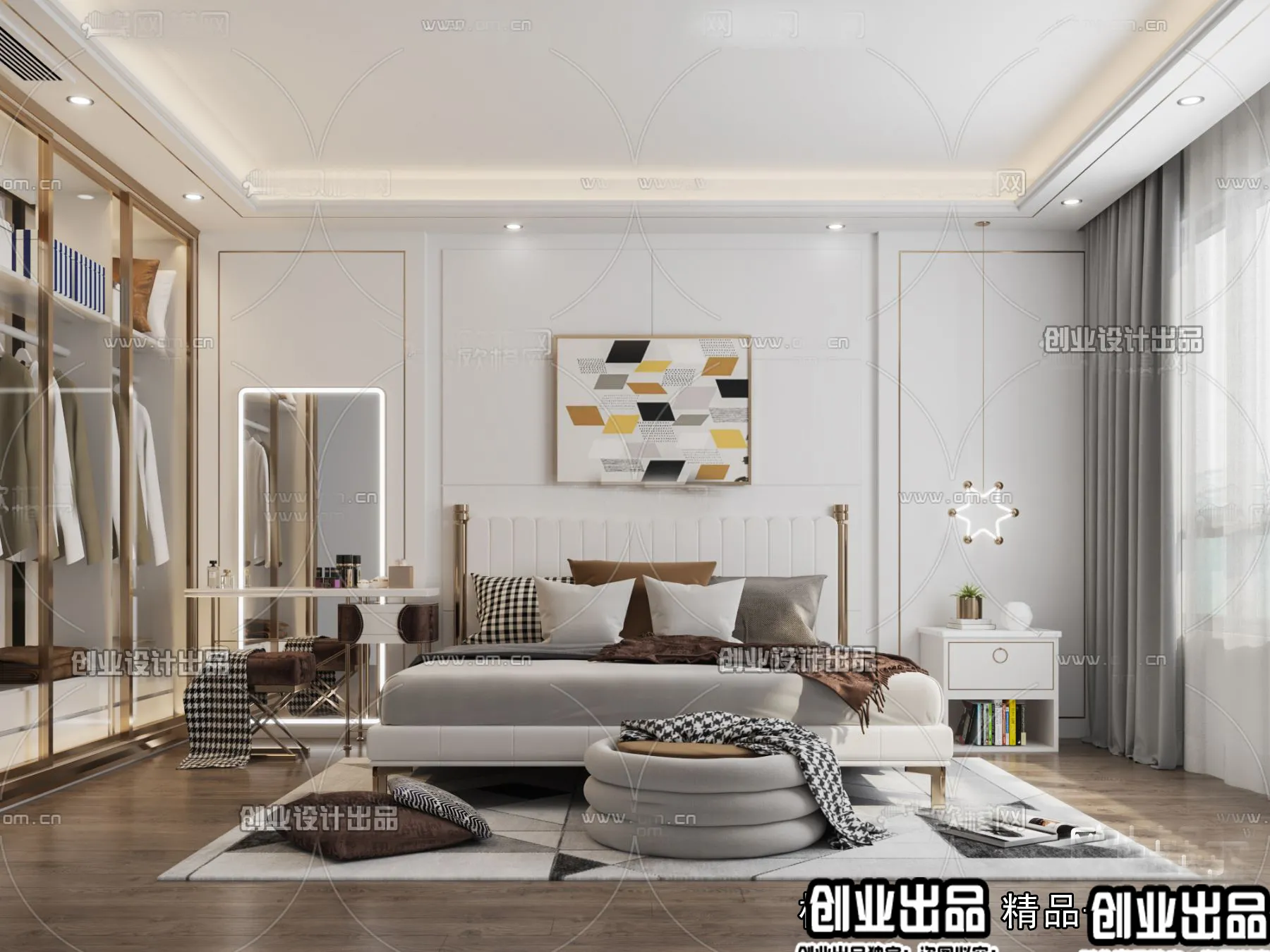 Bedroom - Modern Style Interior 3D Scenes - 013
