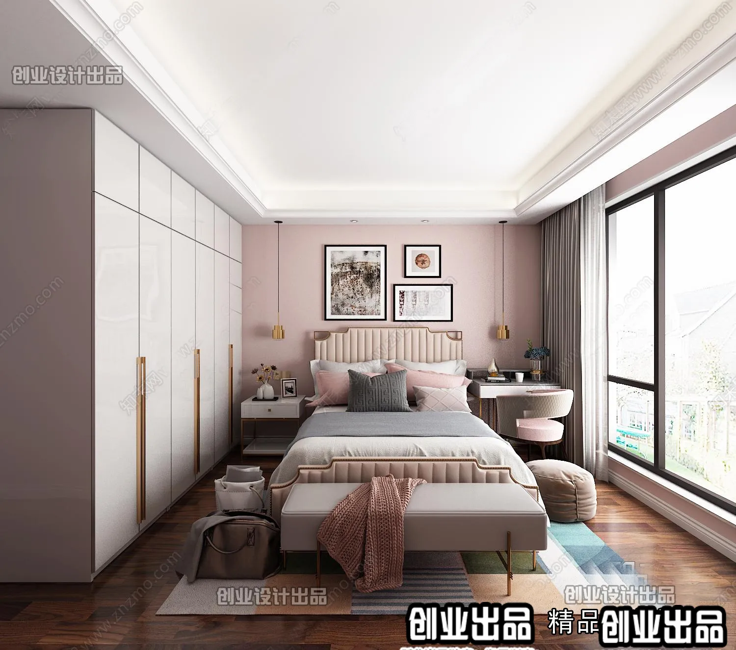 Bedroom - Modern Style Interior 3D Scenes - 015