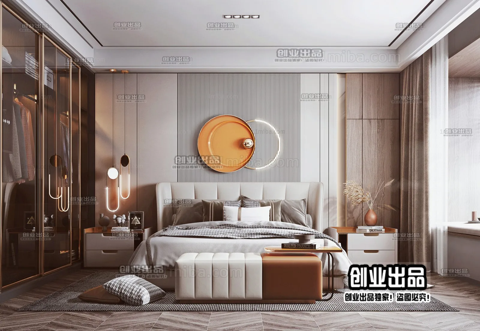Bedroom - Modern Style Interior 3D Scenes - 022