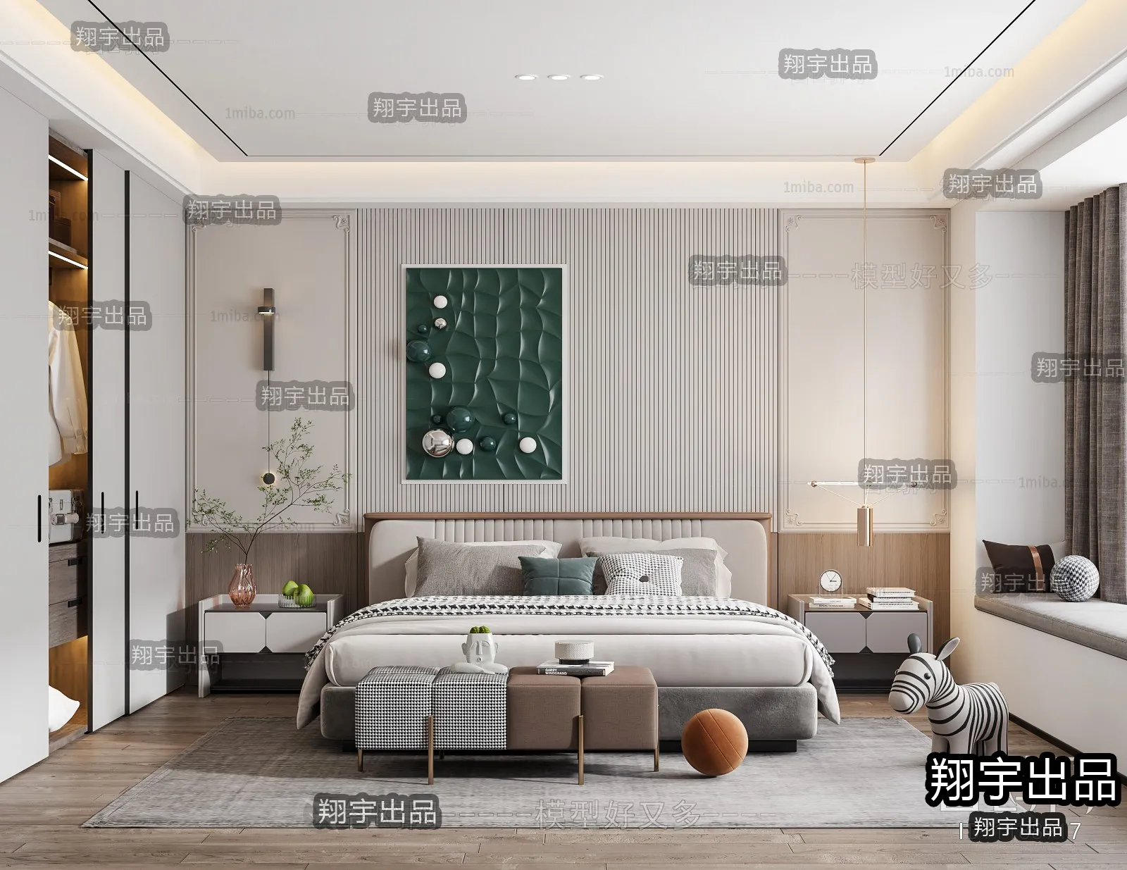 Bedroom - Modern Style Interior 3D Scenes - 023