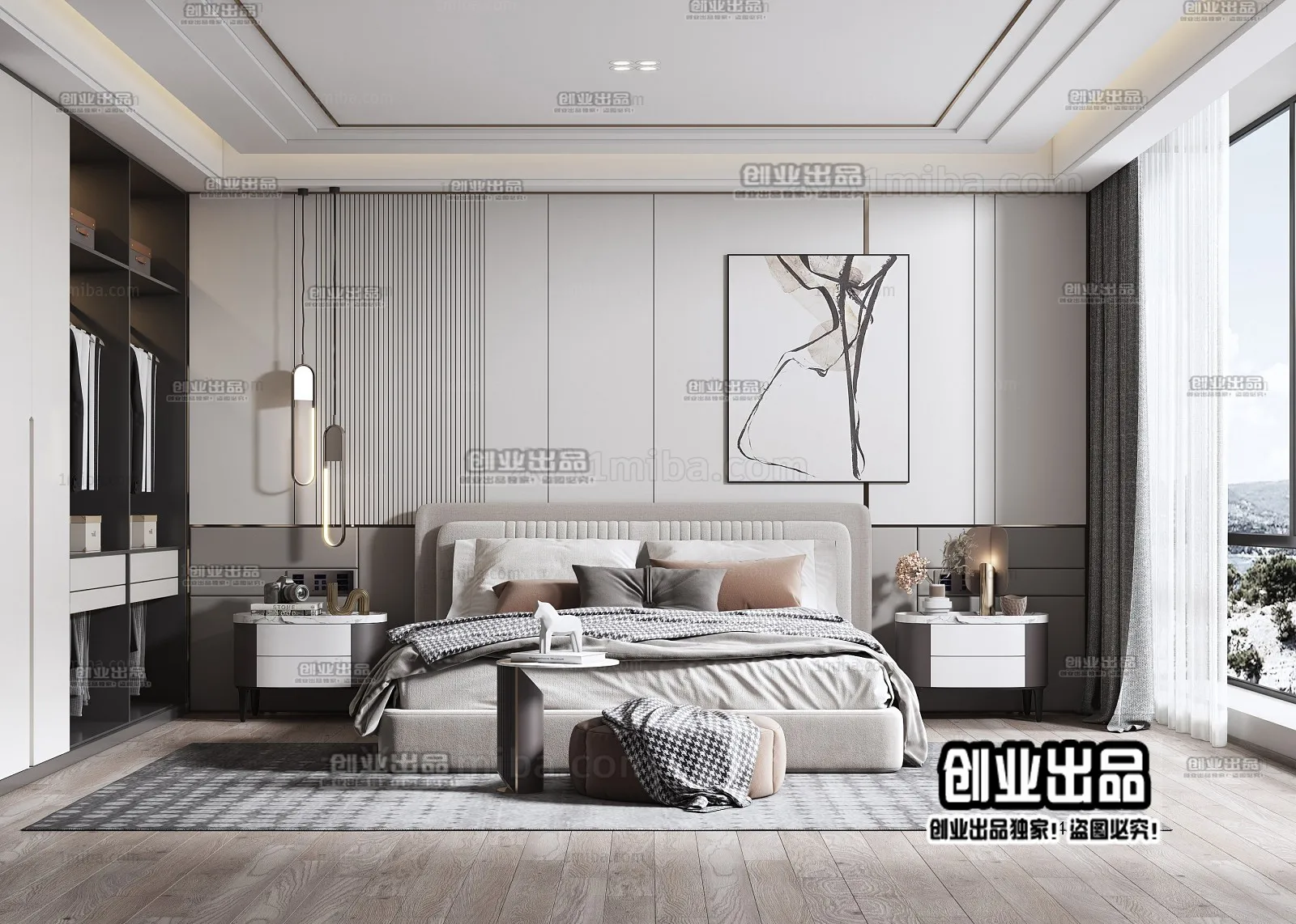 Bedroom - Modern Style Interior 3D Scenes - 027