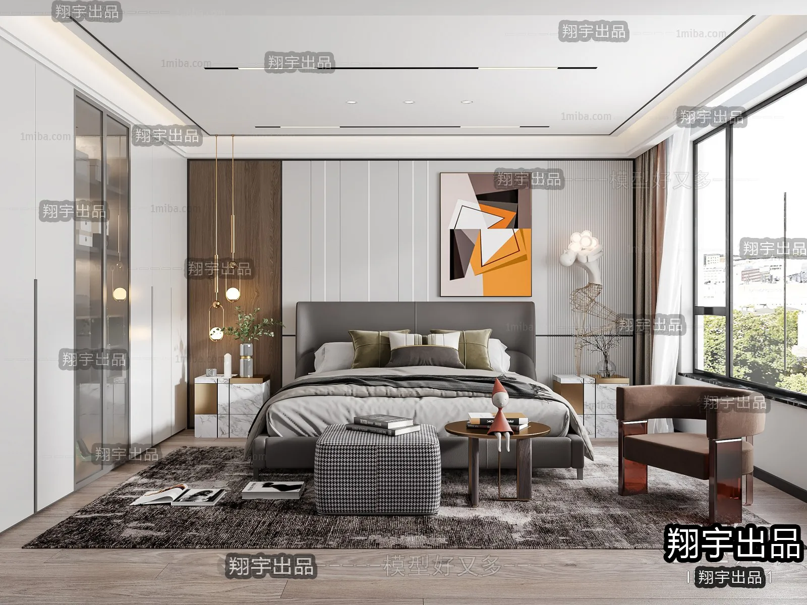 Bedroom - Modern Style Interior 3D Scenes - 031