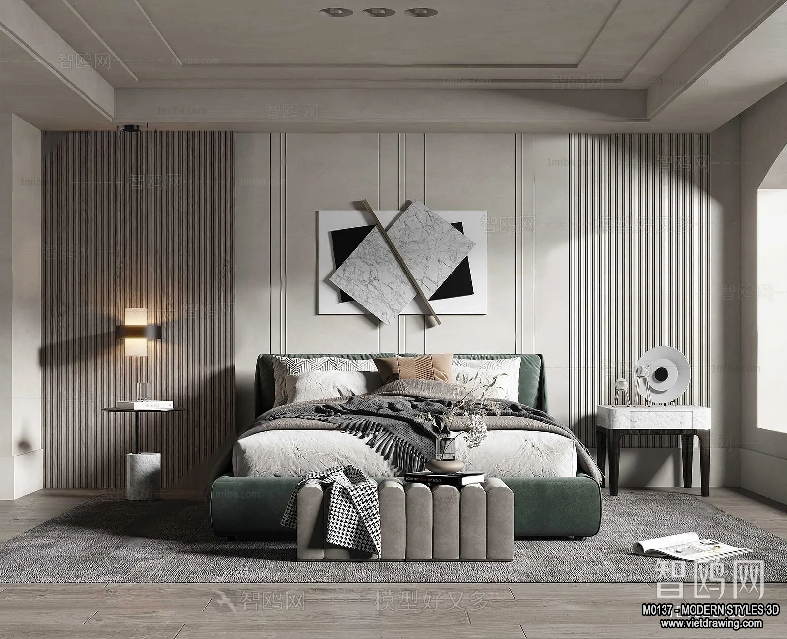 Bedroom - Modern Style Interior 3D Scenes - 044
