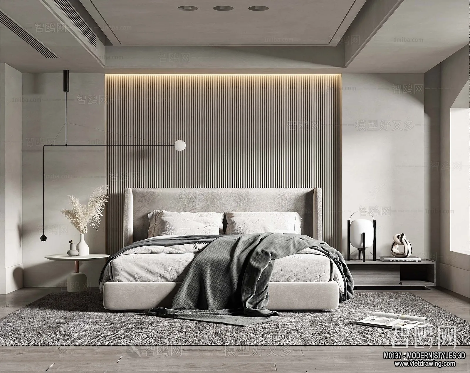 Bedroom - Modern Style Interior 3D Scenes - 045