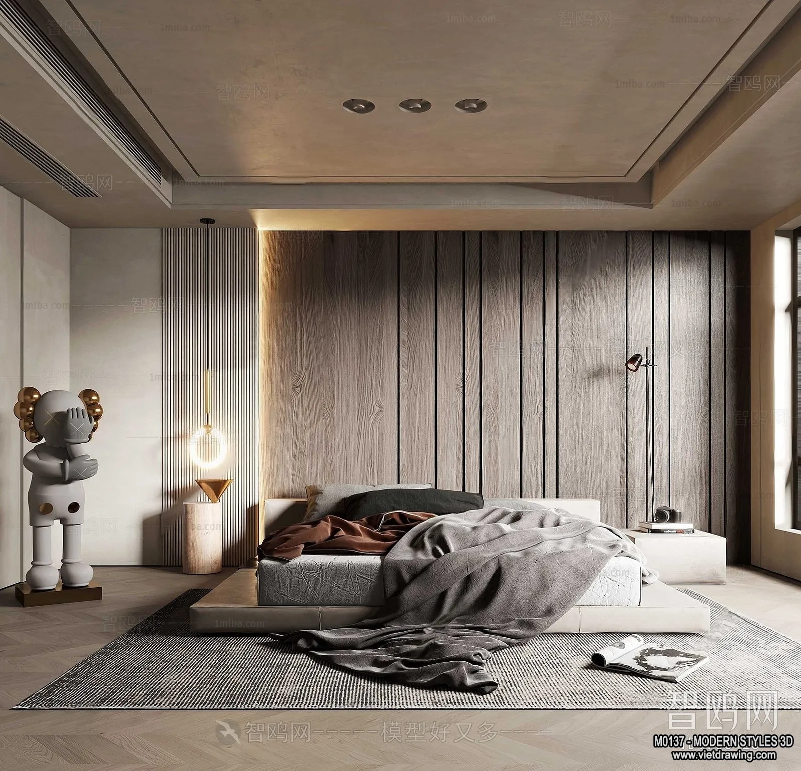 Bedroom - Modern Style Interior 3D Scenes - 048