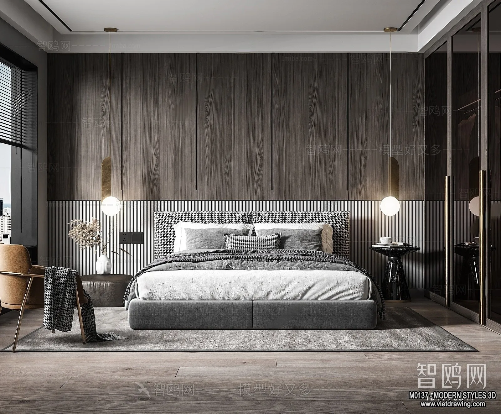 Bedroom - Modern Style Interior 3D Scenes - 049