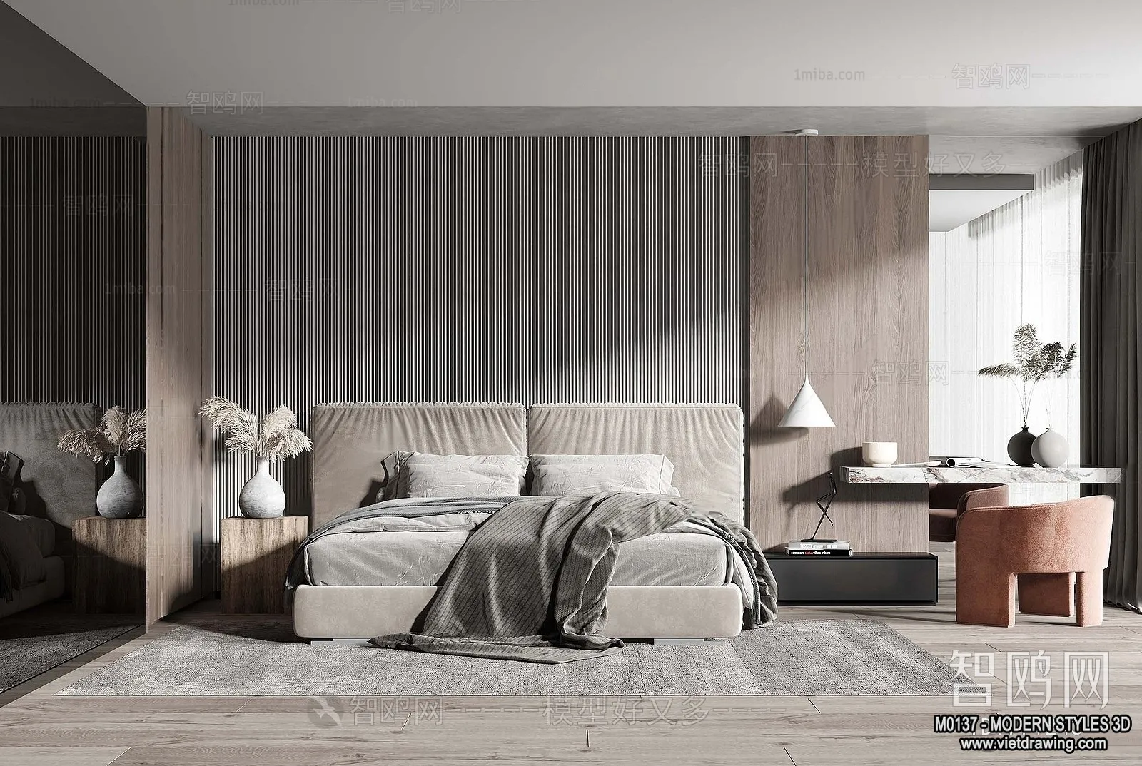 Bedroom - Modern Style Interior 3D Scenes - 050