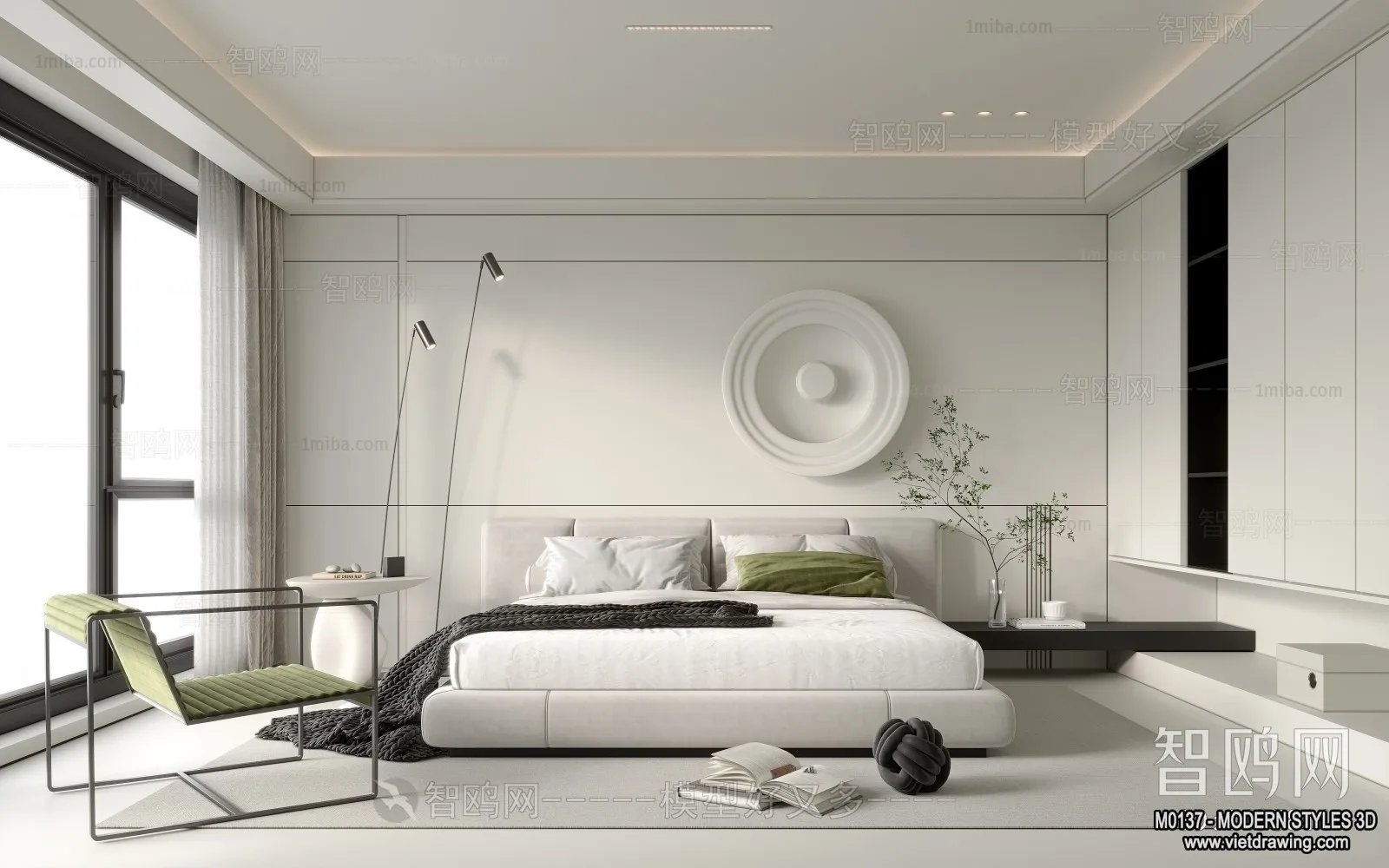 Bedroom - Modern Style Interior 3D Scenes - 065