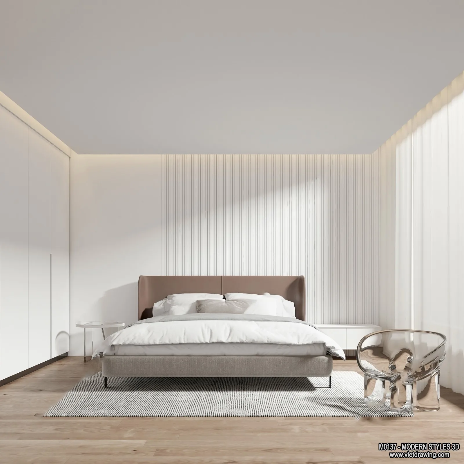 Bedroom - Modern Style Interior 3D Scenes - 072