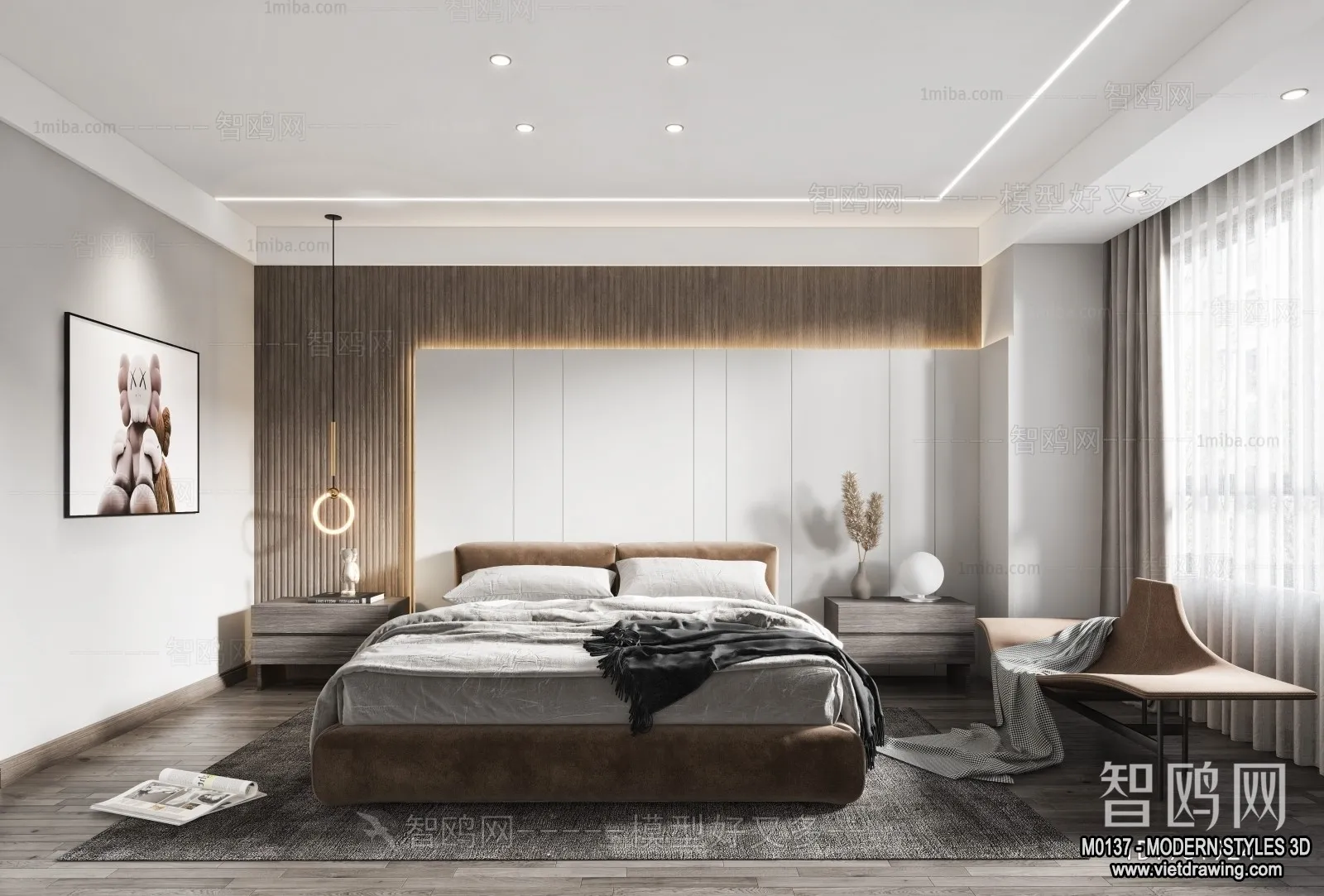 Bedroom - Modern Style Interior 3D Scenes - 079