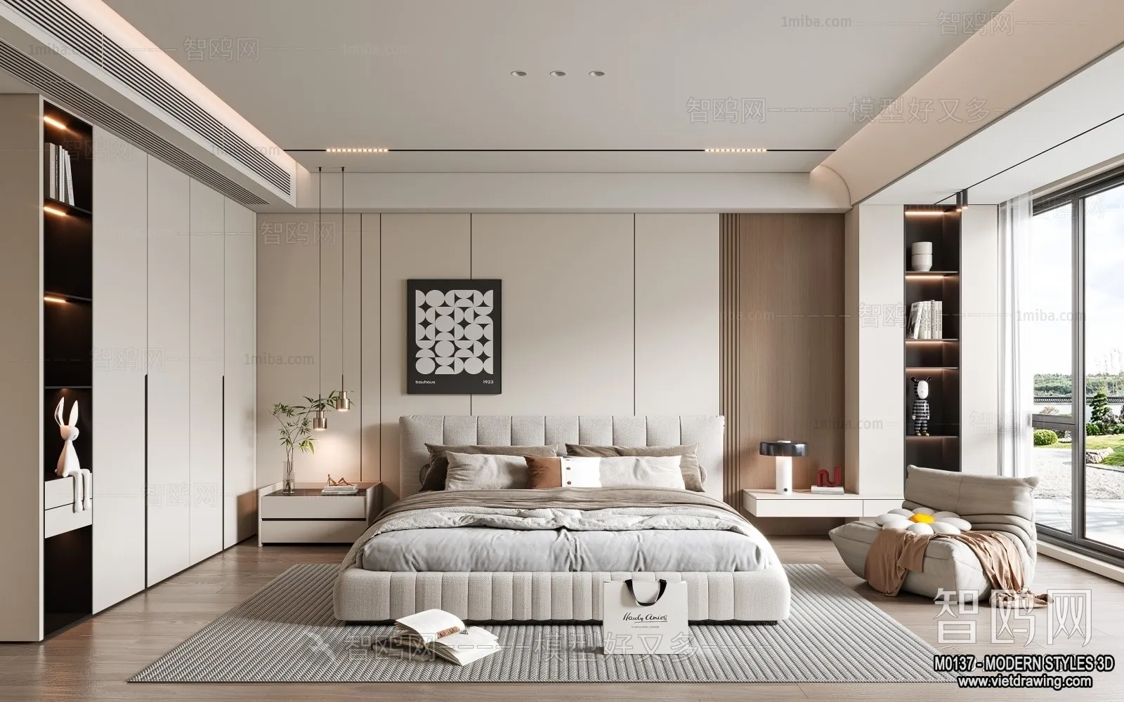 Bedroom - Modern Style Interior 3D Scenes - 081